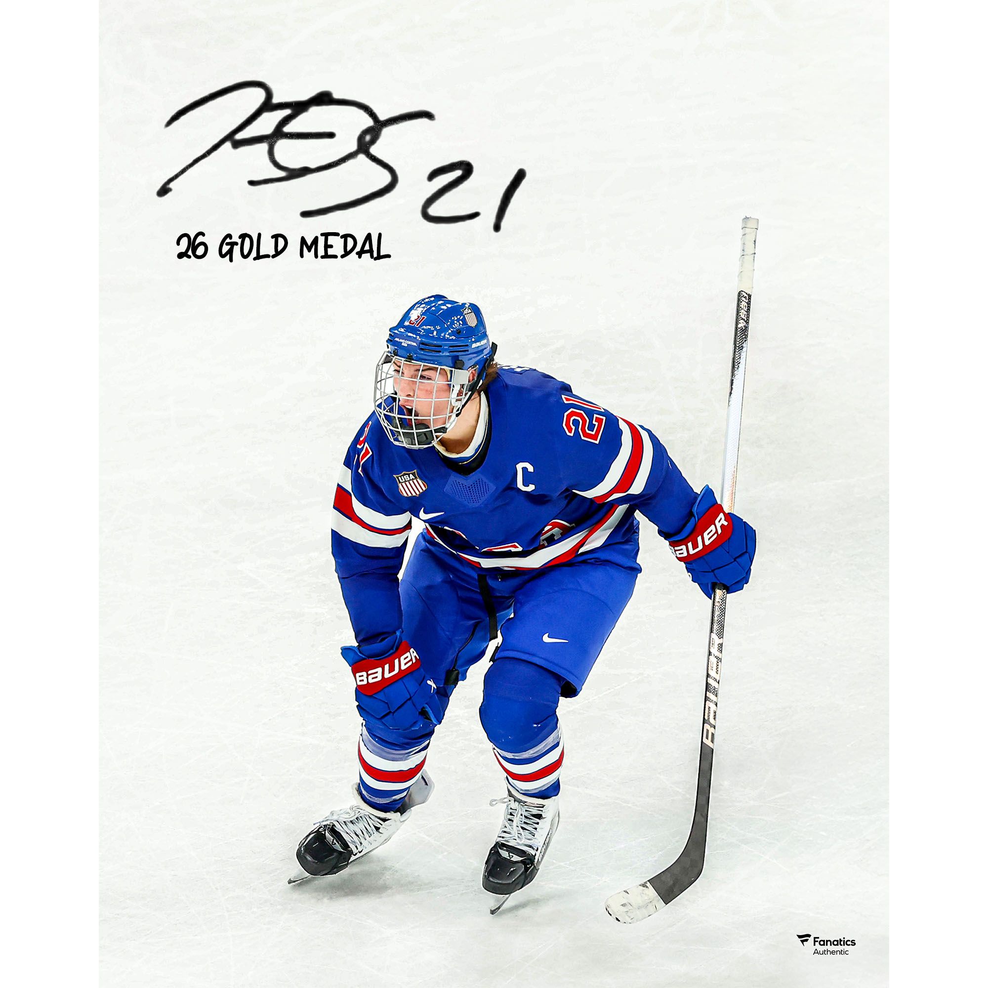 2000x2000 Hilary Knight Team USA Autographed 16 x 20 2026 Winter Olympics Gold Medal Winner Celebration Photograph with 26 Gold Medal Inscription