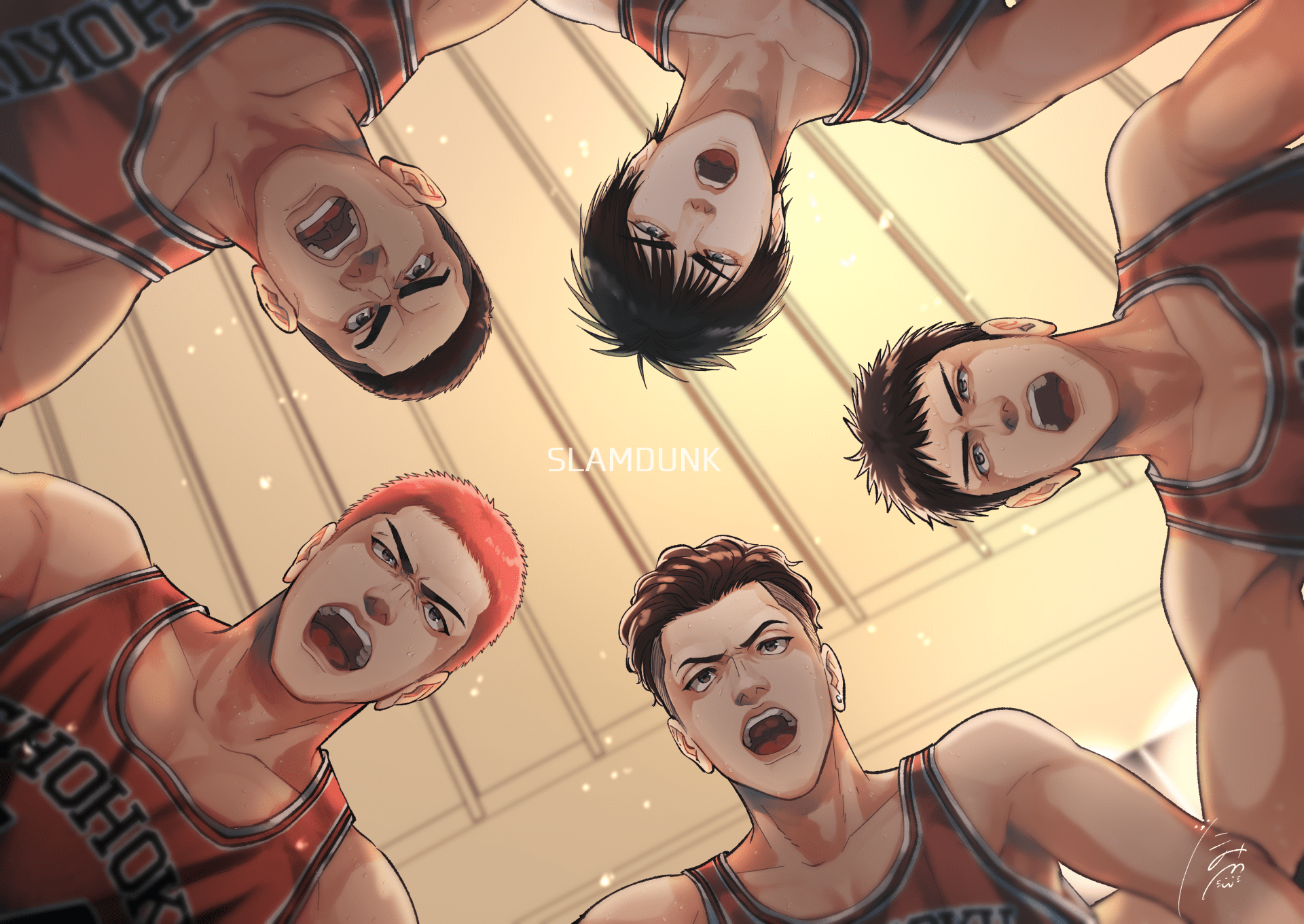 1920x1360 Shohoku Five Huddle