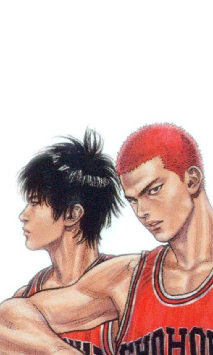 720x1200 Waaaah, I'm so happy that I make these wallpaper with Sakuragi and Rukawa from Slam Dunk in a white background
