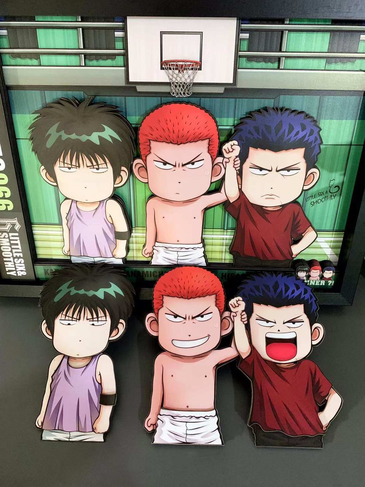 1200x1600 3D Decorative Paint of Chibi Ver. Kaede Rukawa & Hanamichi Sakuragi & Hisashi Mitsui DUNK Decorative Painting