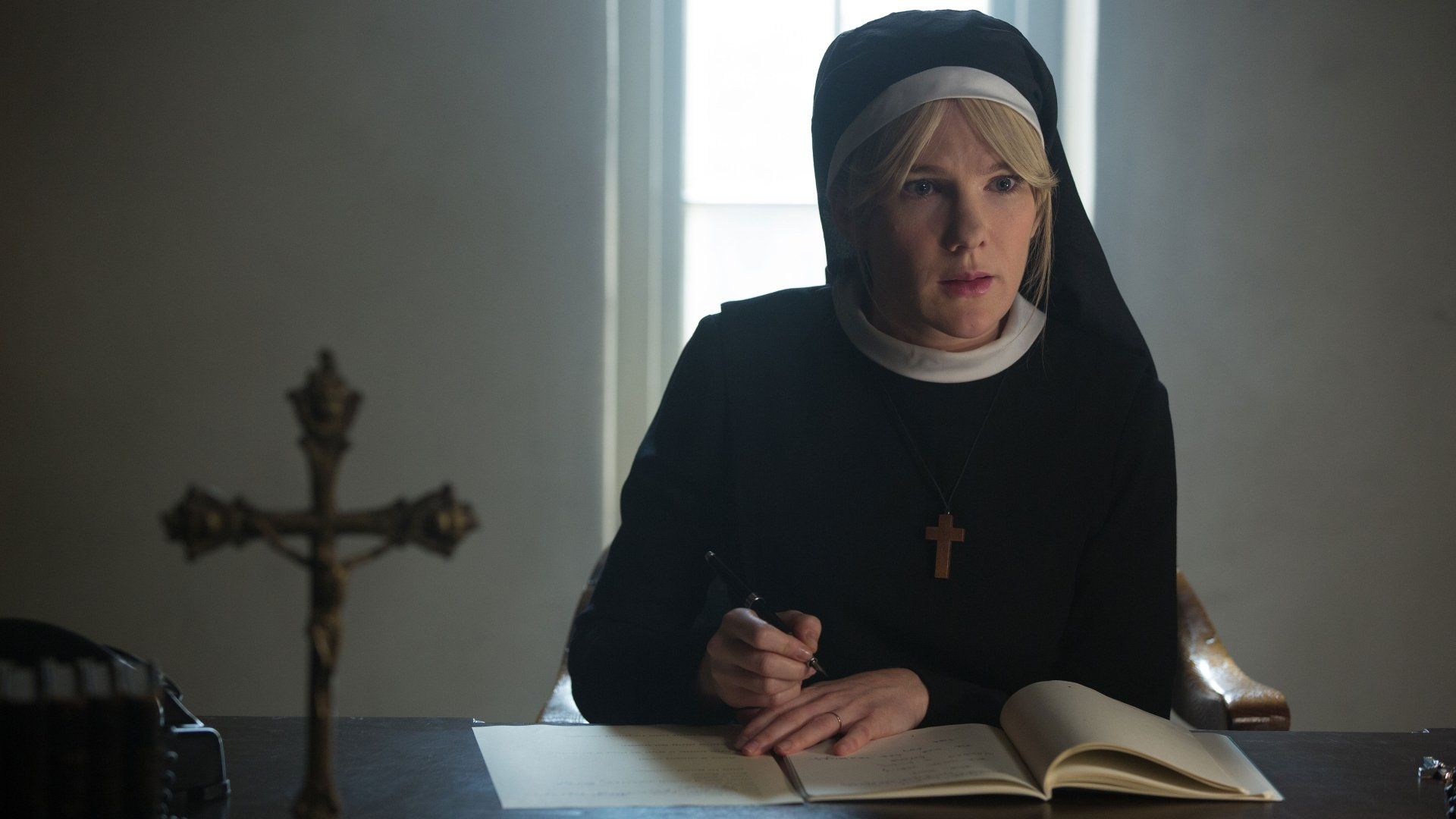 1920x1080 Lily Rabe as Nun. American Horror Story 4K Ultra HD Wallpaperx3263