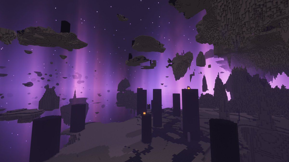 1200x675 A dragonic boneyard biome from Nullscape datapack #minecraft #wallpaper #minecraftwallpaper #minecraftlandscapes #end #dragon #pillar #nullscape