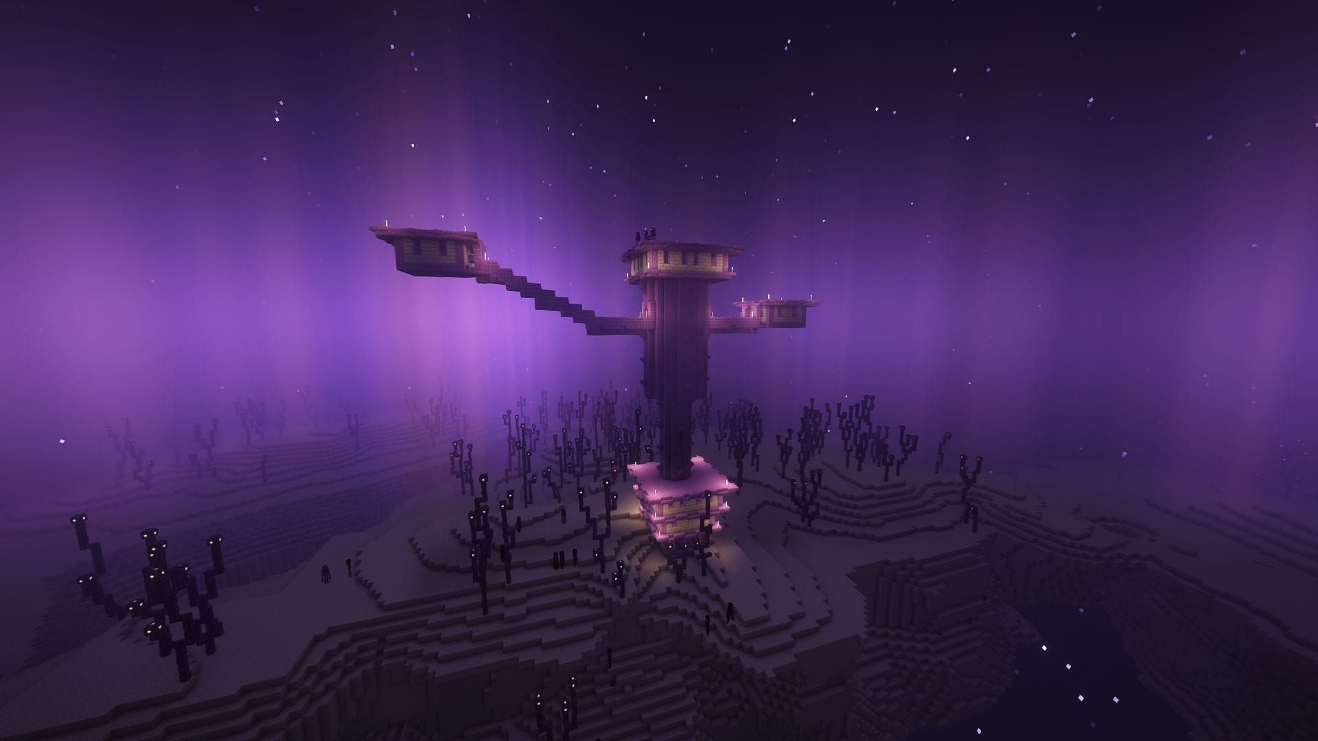1920x1080 Minecraft fan adds a creepy biome to the End dimension