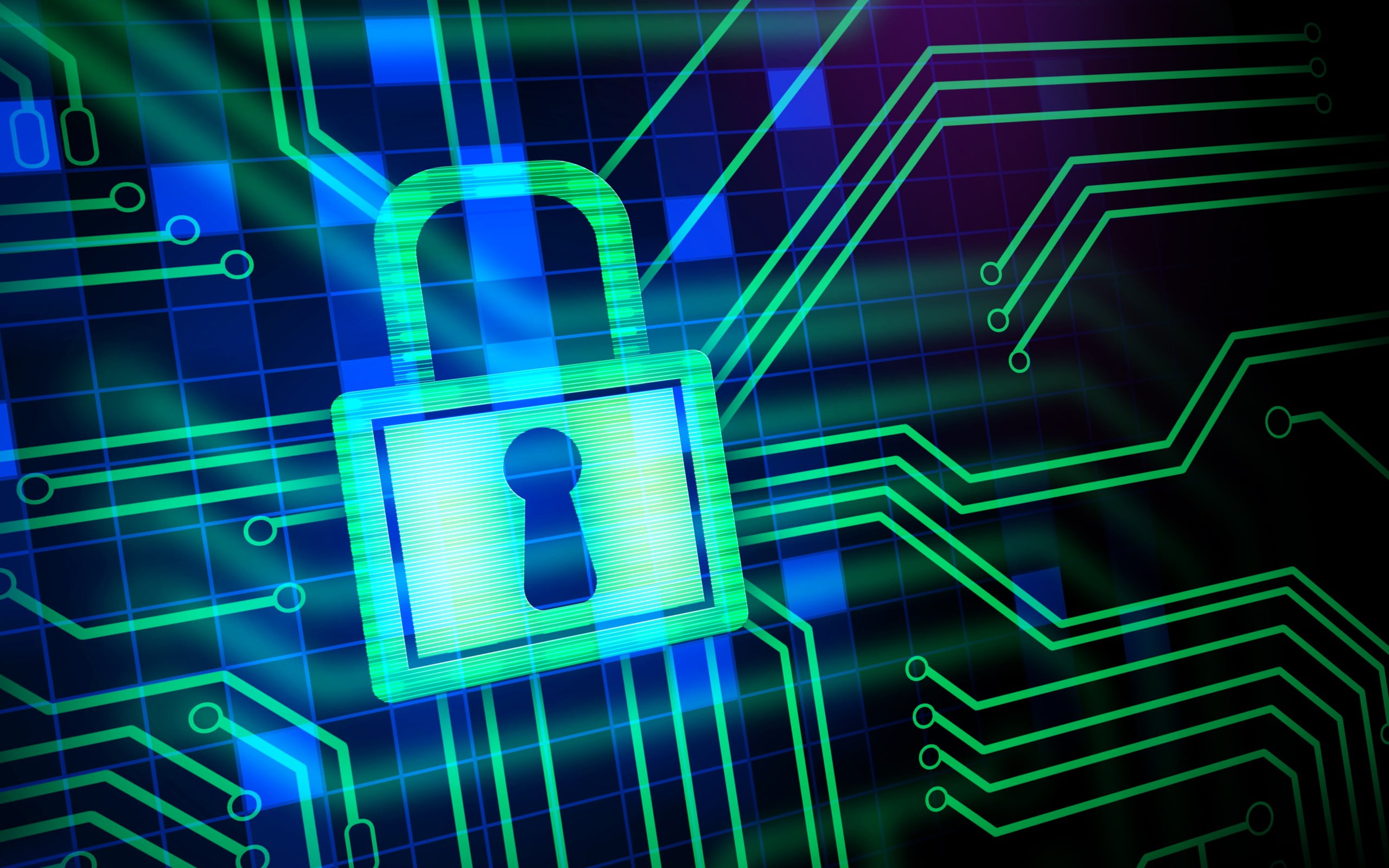 2560x1600 Green lock icon illustration, padlock, computer, technology HD wallpaper