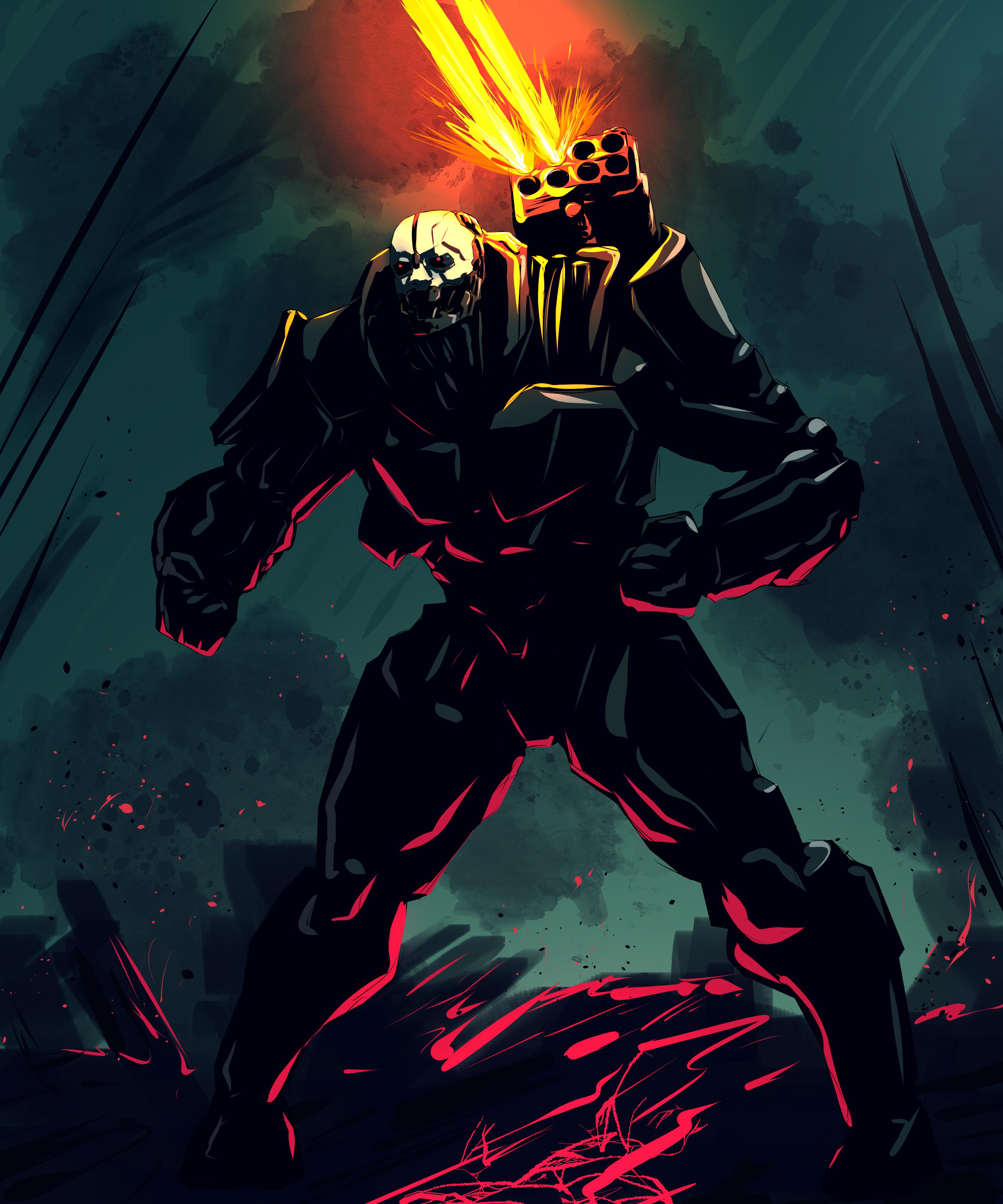 3000x3600 Adam Smasher (Cyberpunk 2077) Vs T 800 (Terminator)
