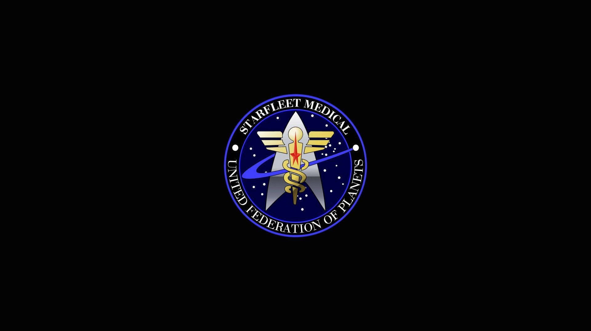 1920x1075 Download Starfleet Medical Icon In Black Wallpaper