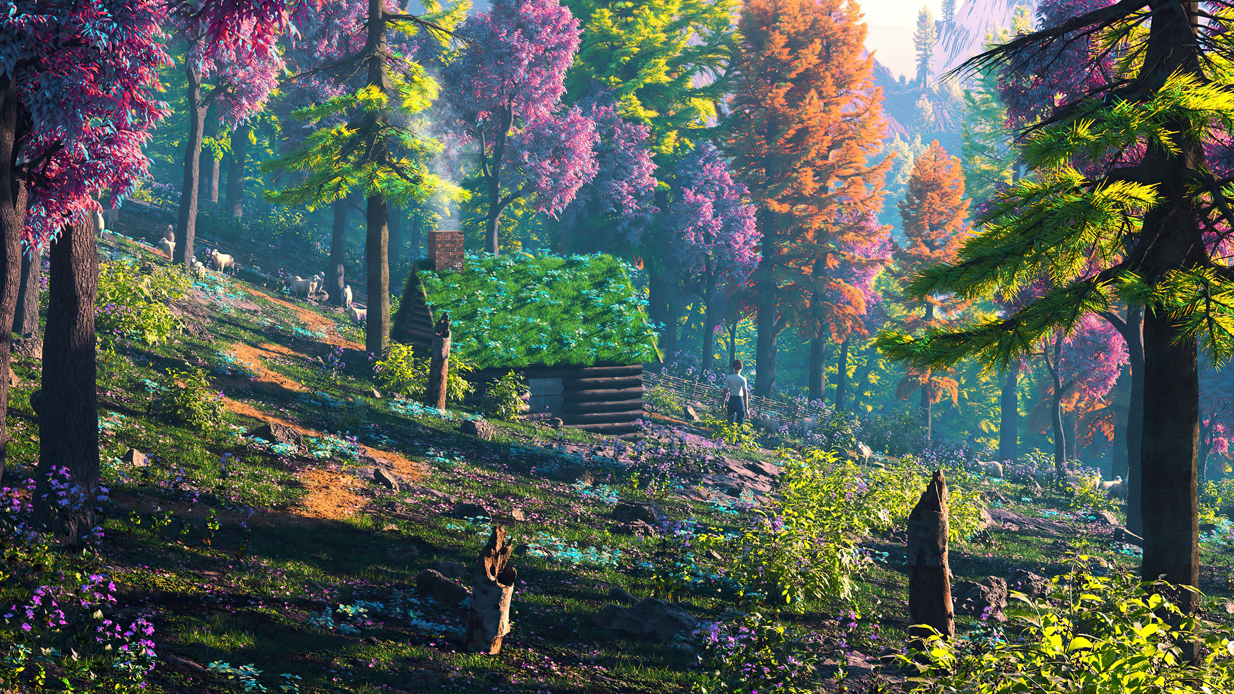 4320x2430 Autumn Forest Art 4k UltraWide Quad HD 1440P , HD 4k Wallpaper , Image, Background, Photos and Picture