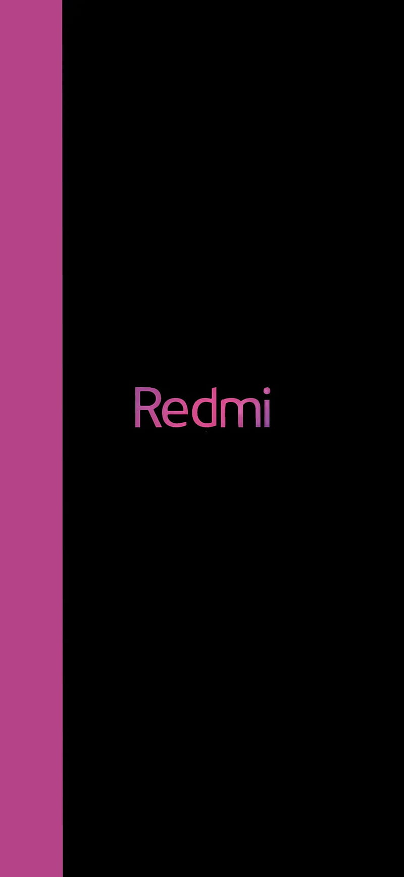 800x1734 Redmi Logo, amoled, black, edge redmi k redmi note simple, xiaomi redmi, HD phone wallpaper