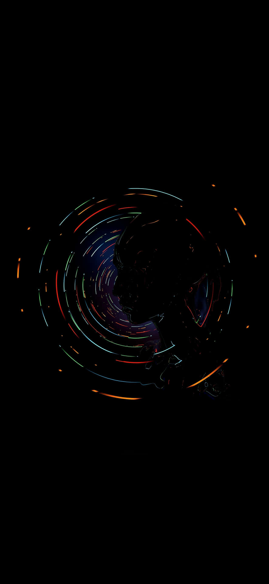 886x1920 Download Abstract Face Silhouette Pixel 3XL Amoled Background
