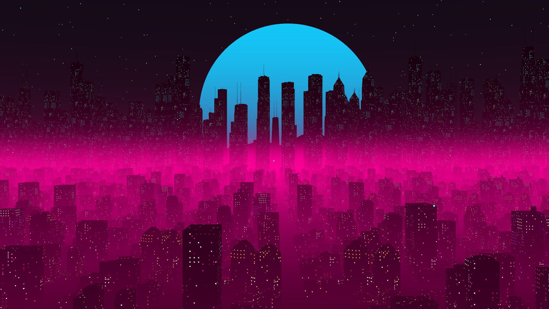 1920x1080 Building City Cityscape Futuristic Pink Skyscraper Synthwave HD Vaporwave Wallpaper