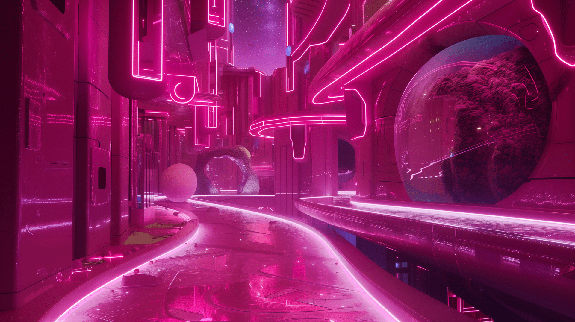 1920x1076 Pink Sci Fi City Aesthetic HD Wallpaper By Robokobotox1632