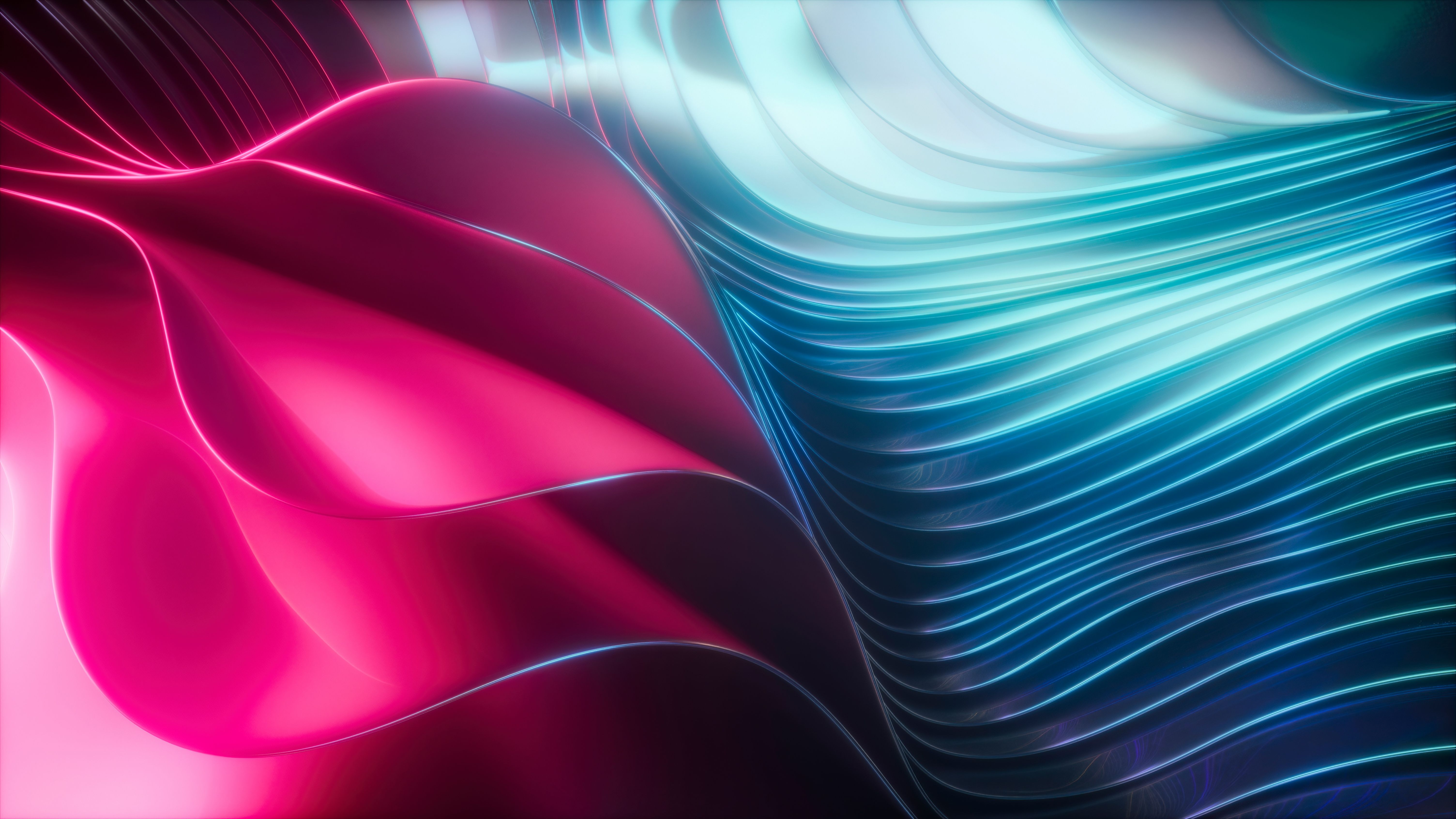 6016x3384 Pink light Wallpaper 4K, Futuristic, Blue abstract