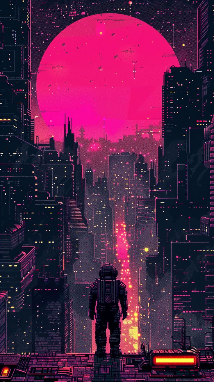 736x1313 Pixel Art Inspired SciFi Wallpaper V2.3