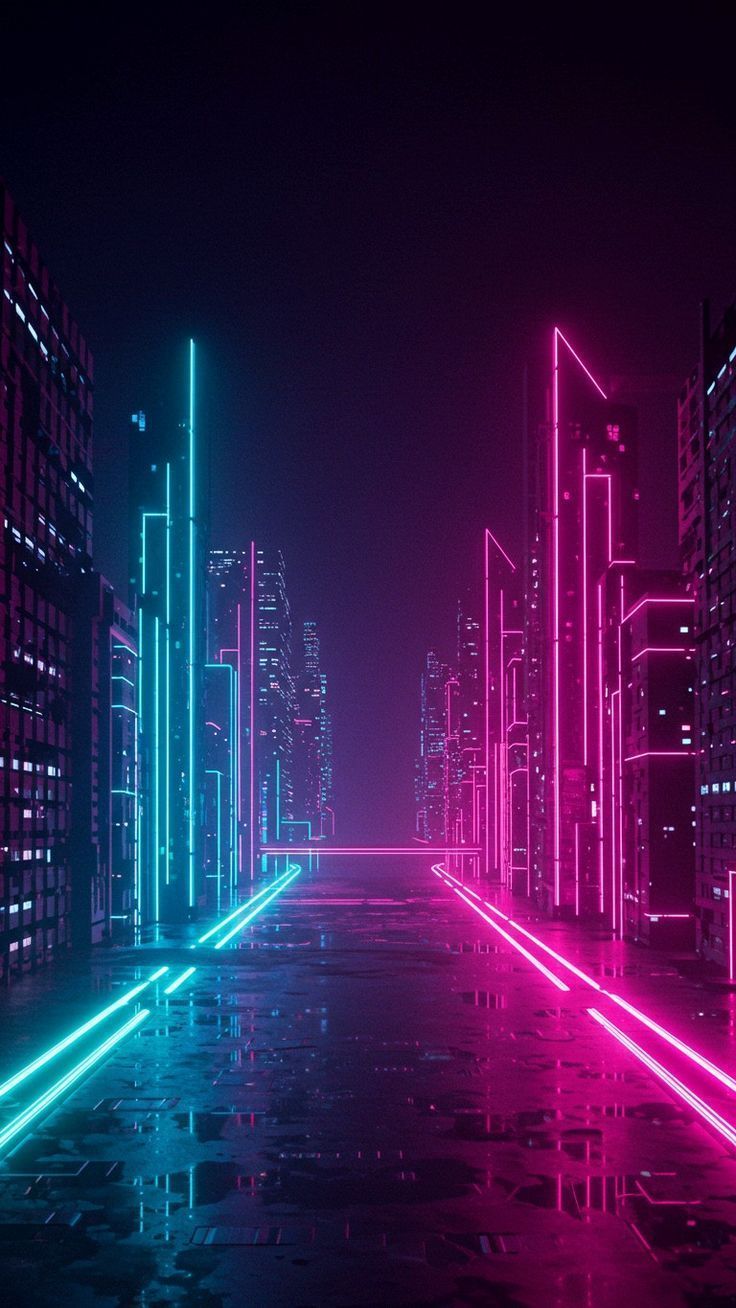736x1308 Pink neon blue aesthetic. Neon pink and blue city, Arcade background, Futuristic antarctica