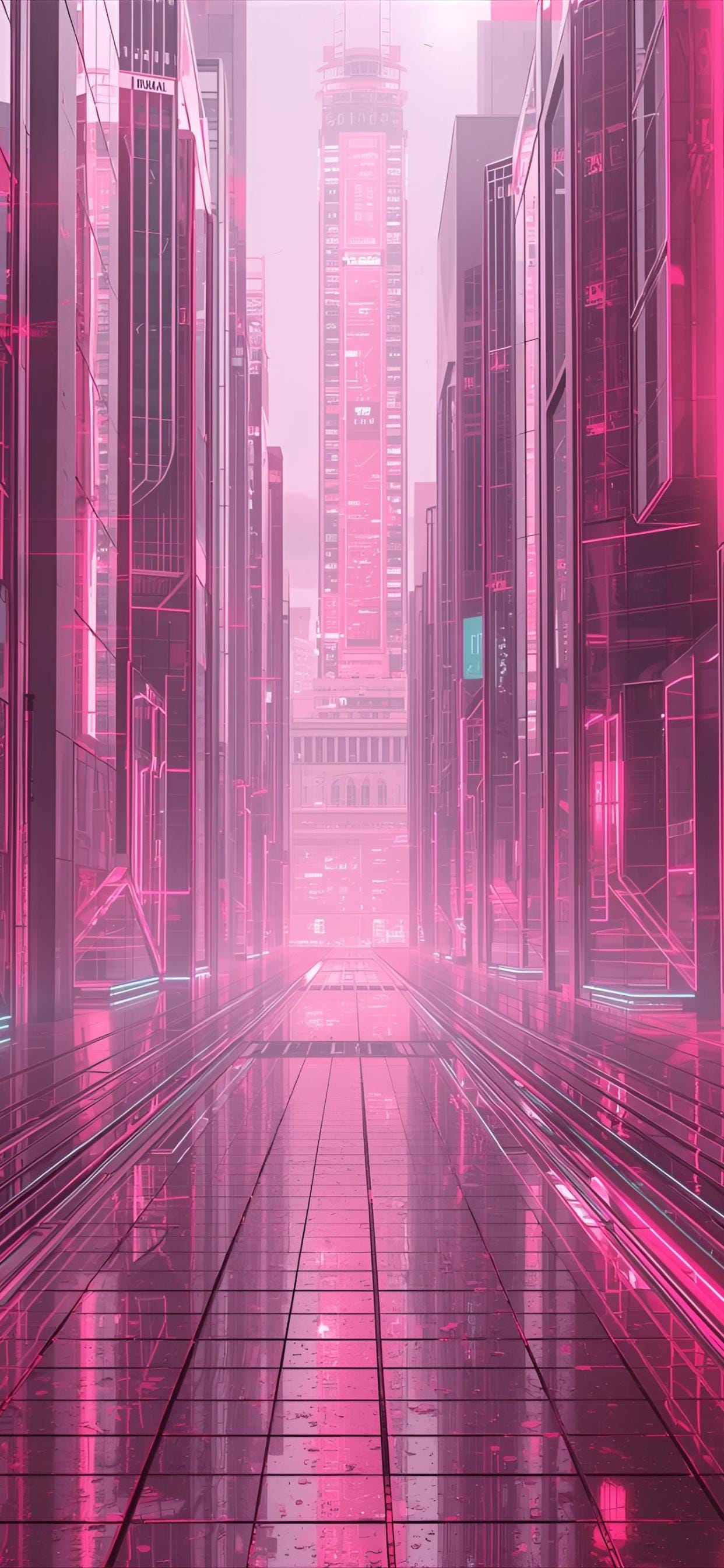 1242x2688 Y2K Pink Neon Phone Wallpaper Bundle. Metallic Aesthetic Background Set of 10. Maison Keyji Digital Download