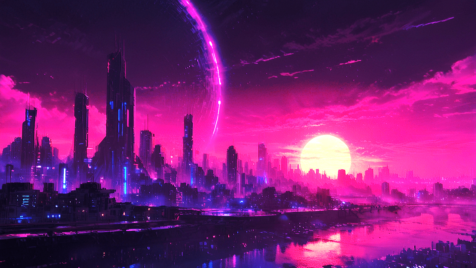 1536x864 Futuristic Cityscape [3840x2160]