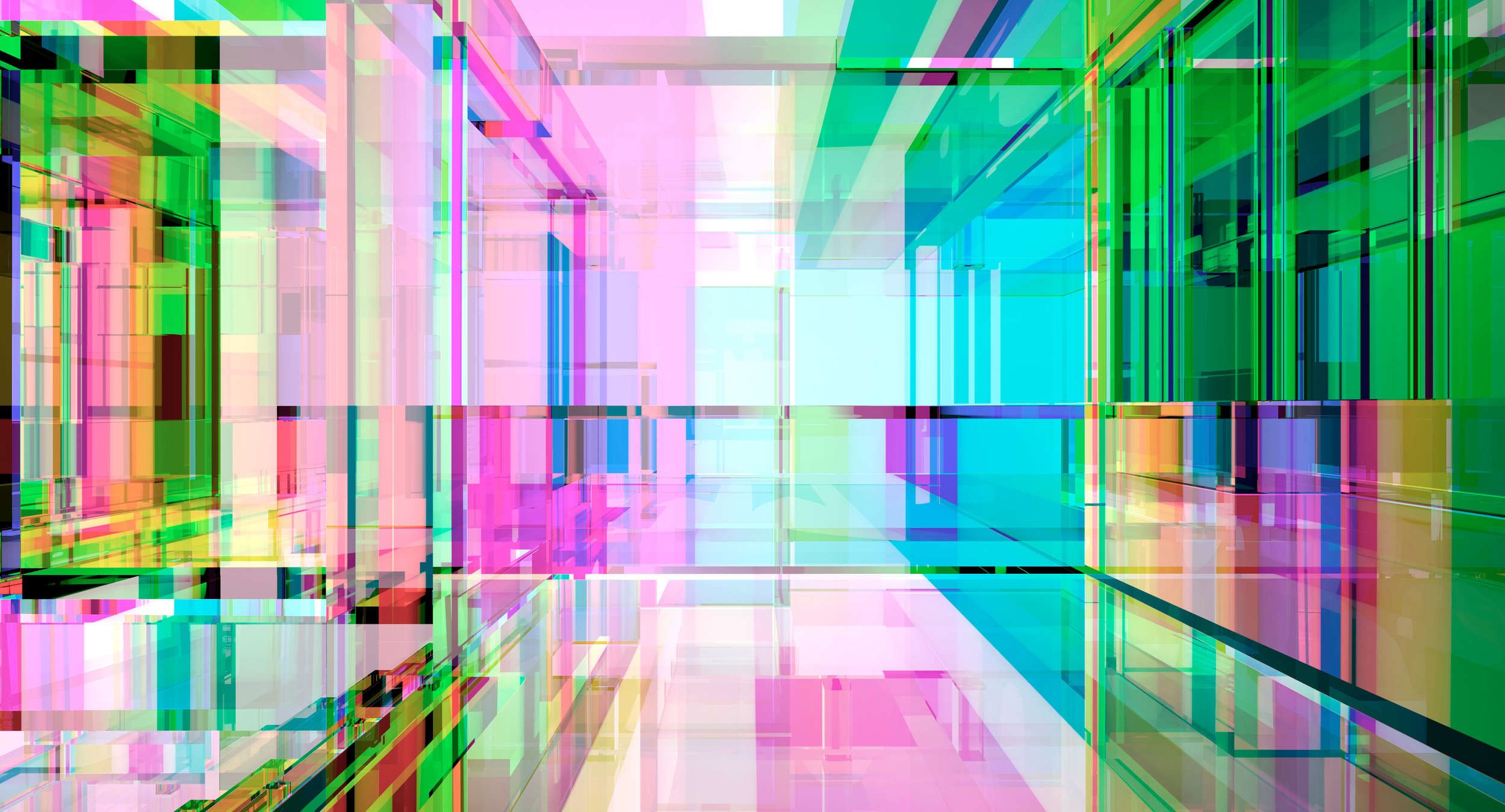 2500x1350 Photo Wallpaper »focus« Design In A Fourth Dimension In Neon Colours Textured Non Woven Fabric