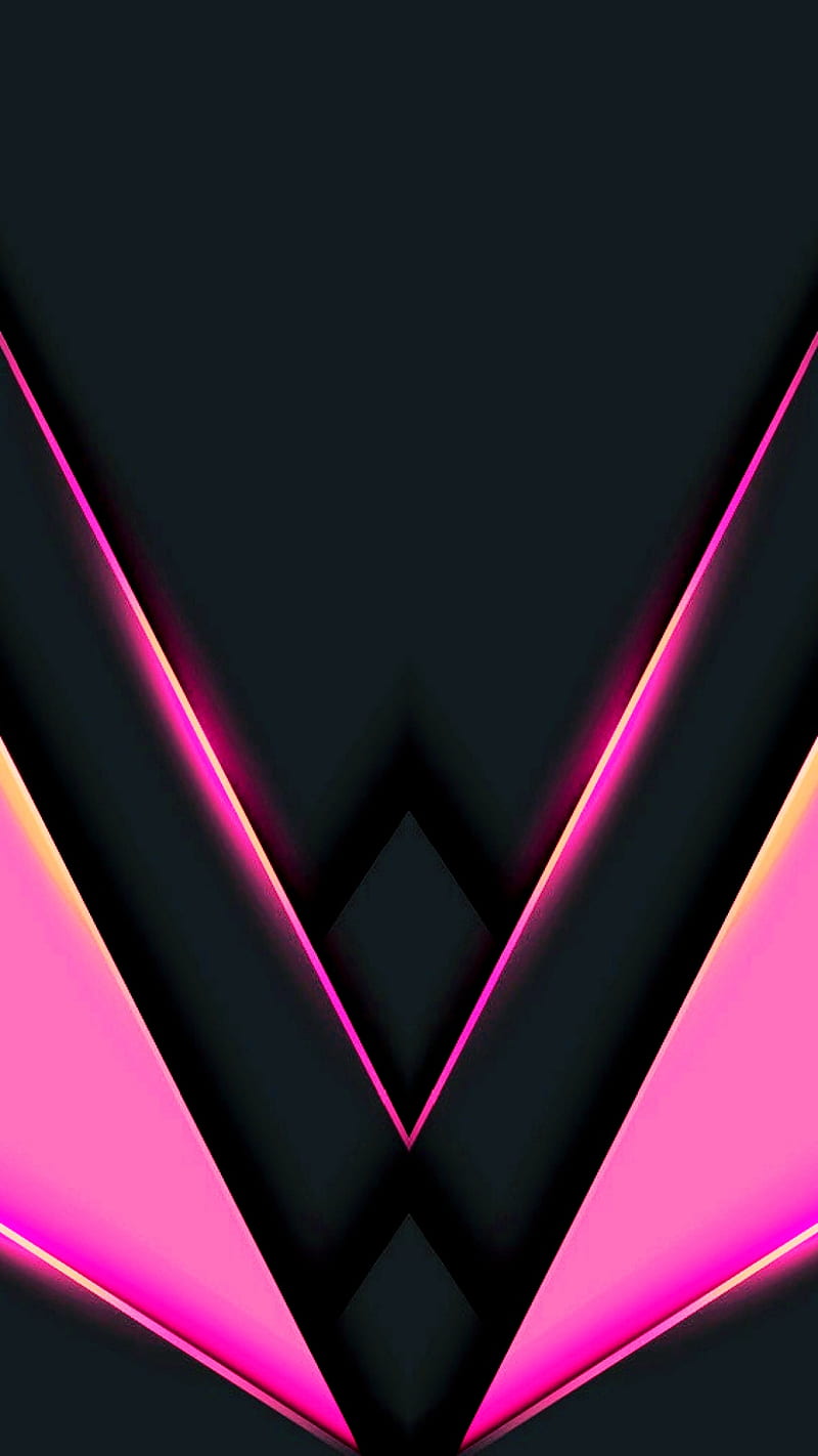 800x1422 Material design 3D, abstract, android, black, digital, lines, modern, pink, HD phone wallpaper