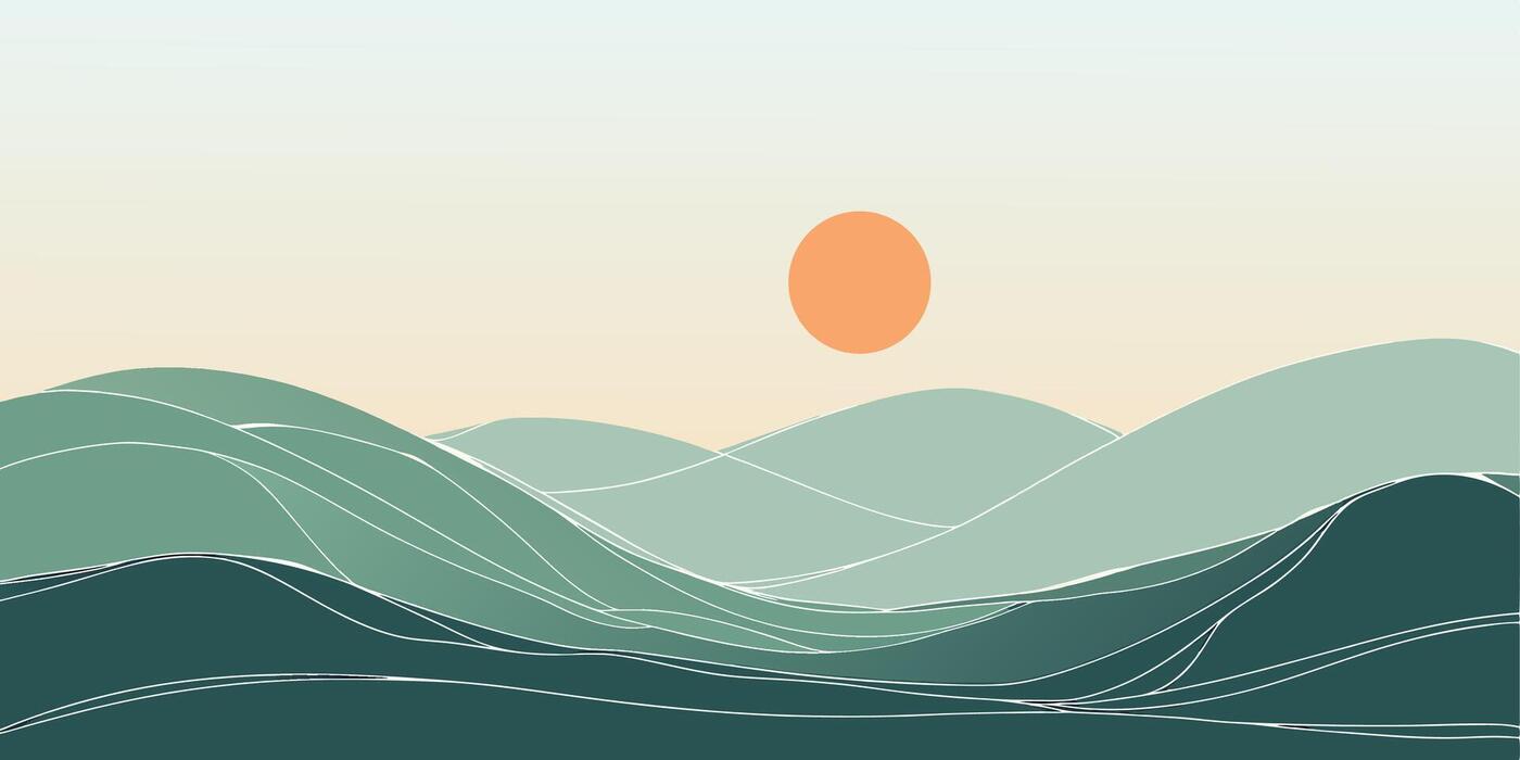 1400x700 Pixel Sunset Mountainscape Wallpaper Digital Art Background