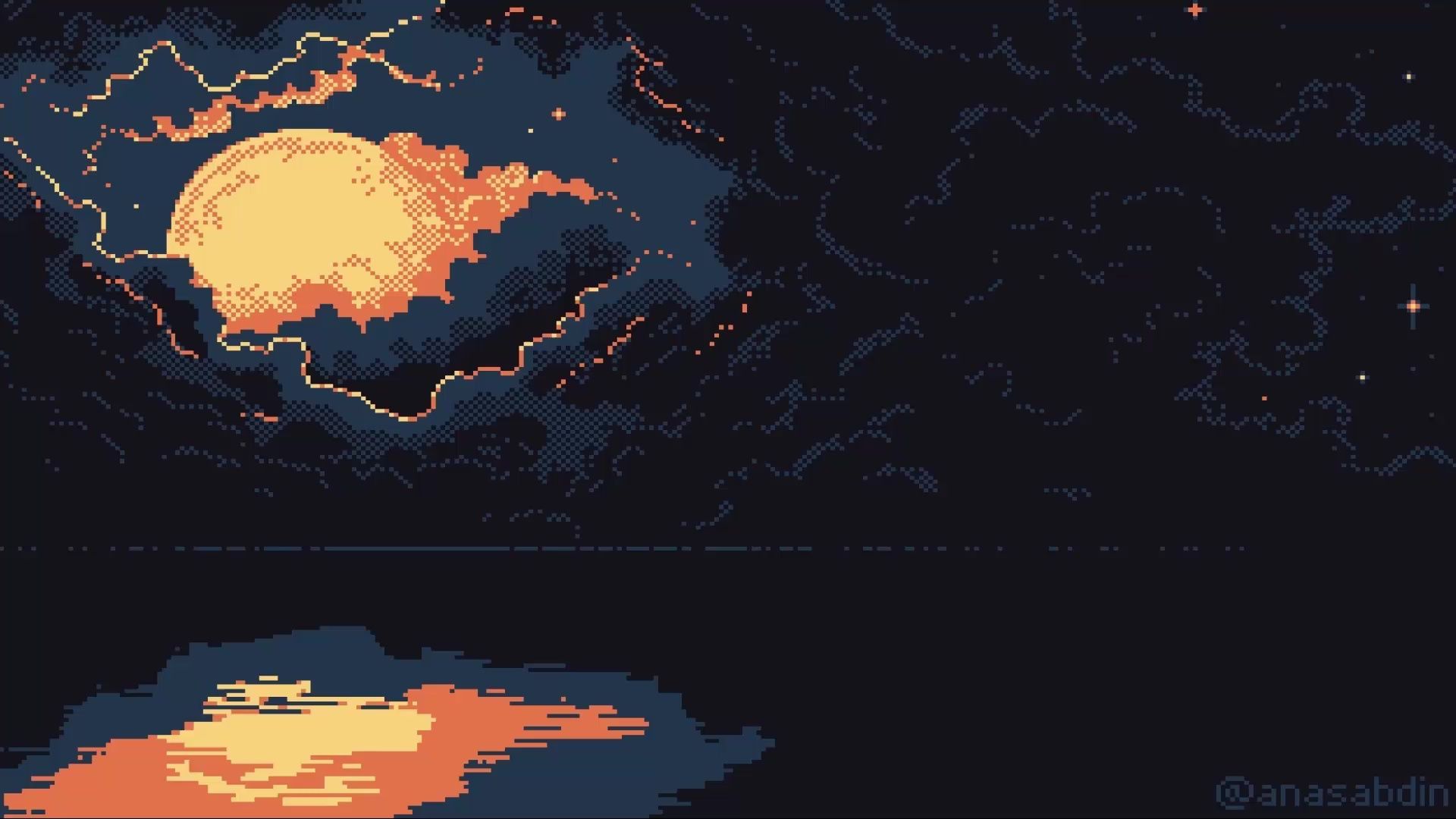 1920x1080 Sunset Over River In the Evening Pixel Live Wallpaper