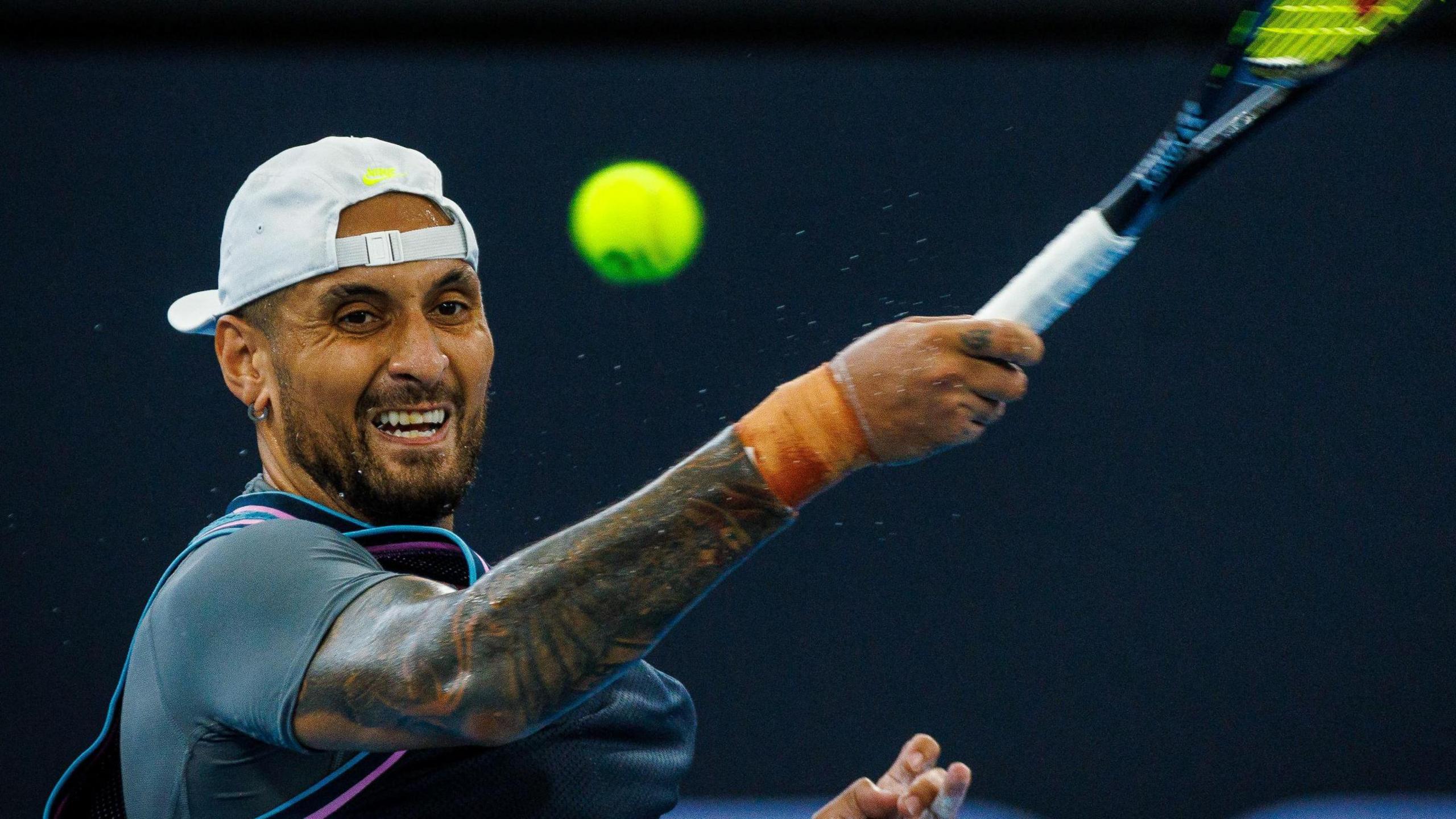 2560x1440 Brisbane International: Nick Kyrgios loses on singles comeback before Novak Djokovic earns win