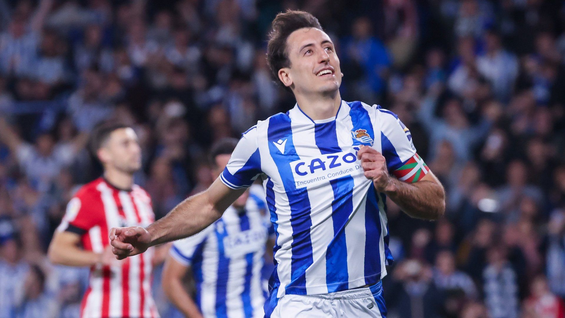 1920x1080 Mikel Oyarzabal y su emocionante reacción al marcar con la Real Sociedad tras su lesión: ¡lo que se escucha es espectacular!. DAZN News ES
