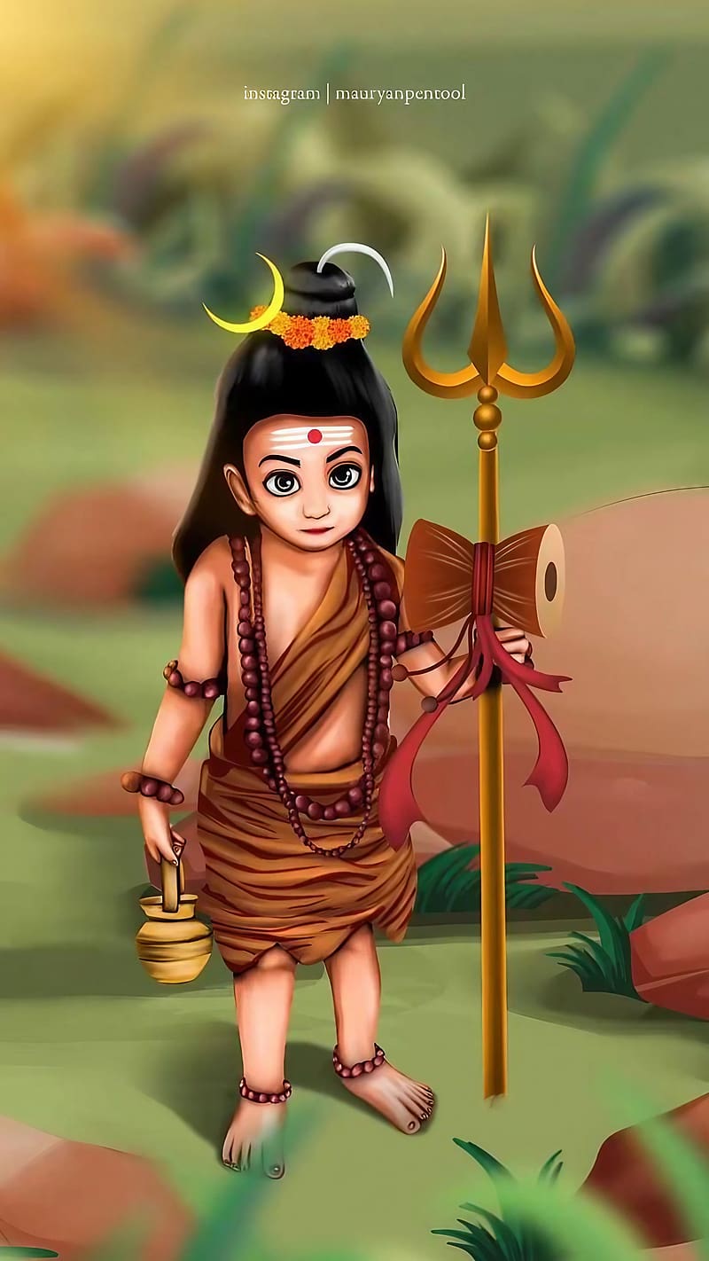 800x1422 Cute Mahadev, mahadev cartoon, lord, god, bhakti, devtional, HD phone wallpaper