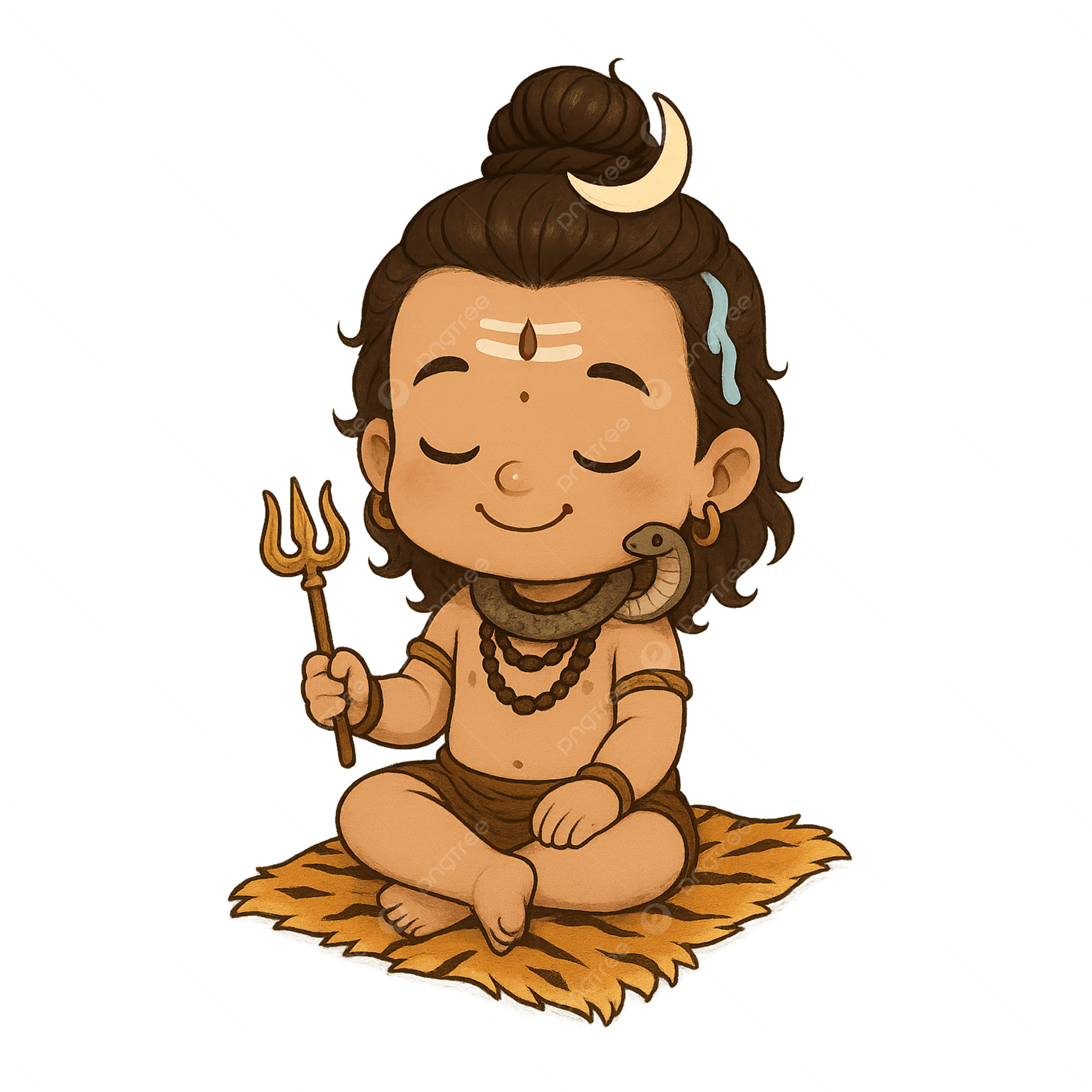 2500x2500 Cute Cartoon Lord Shiva With Snake And Trident, Snake Clipart, Cute Shiva, Mahadev PNG Transparent Image and Clipart for Free Download