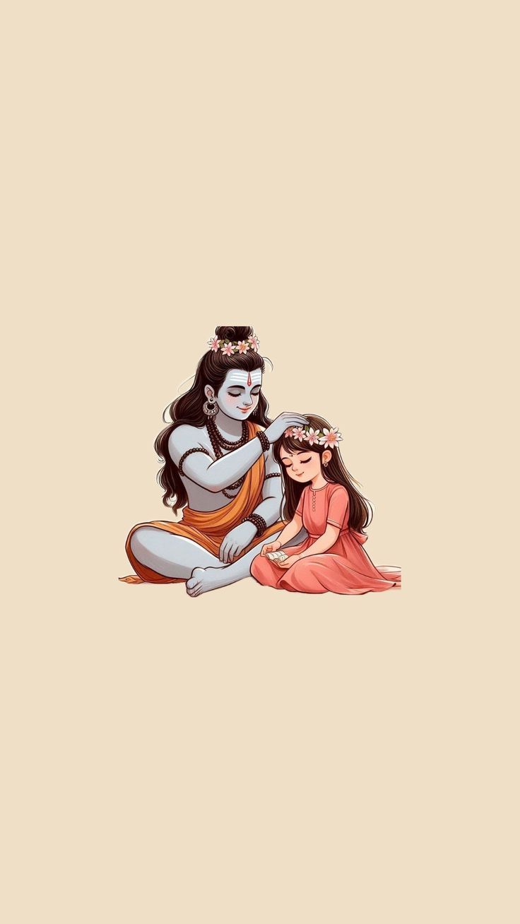 736x1308 Shiv Ji. Lord shiva with baby drawing, Baba shiva with daughter wallpaper, Wallpaper of mahadev