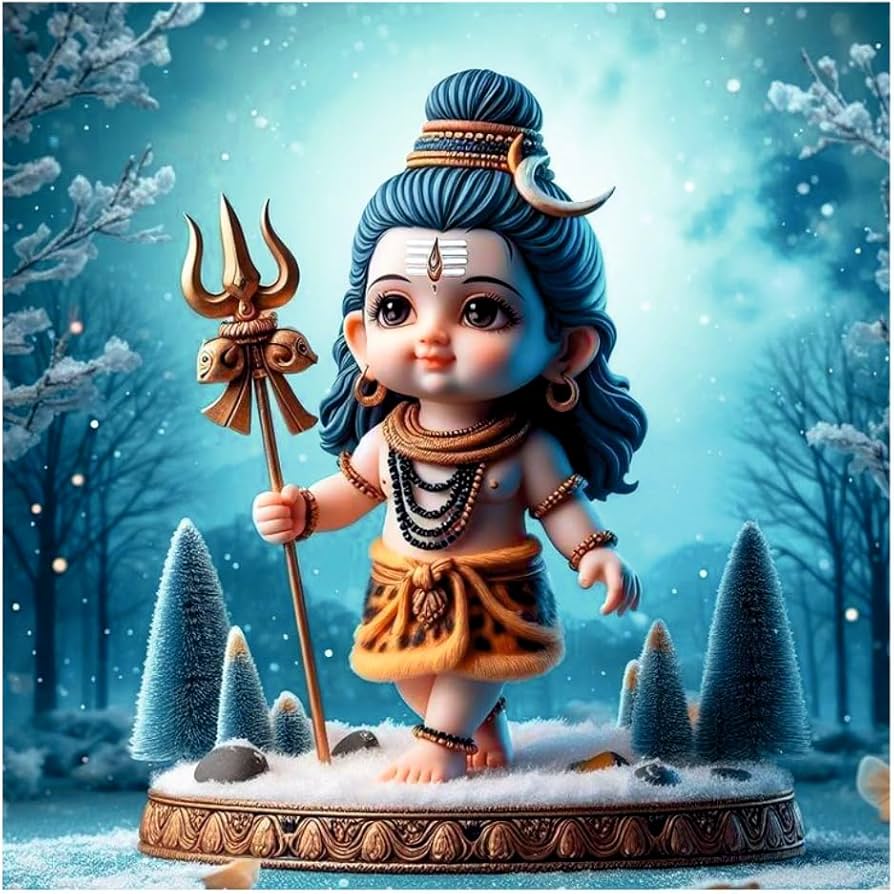 894x894 Akki Wold Little God Mahadev ji Wall Poster for Livng Room, Kids Room, Office (Size X 46CM) : Amazon.in: Home Improvement