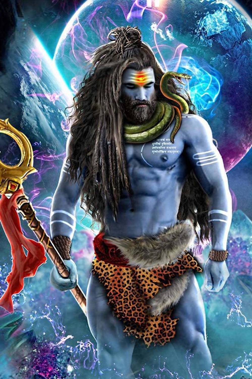 999x1500 Mahadev. Mahakal. Bholenath. Lord Shiva Painting Poster Fully Waterproof Vinyl Sticker Print for Living Room, Bedroom, Office, Kids Room, Hall Fine Art Print posters in India art, film, design