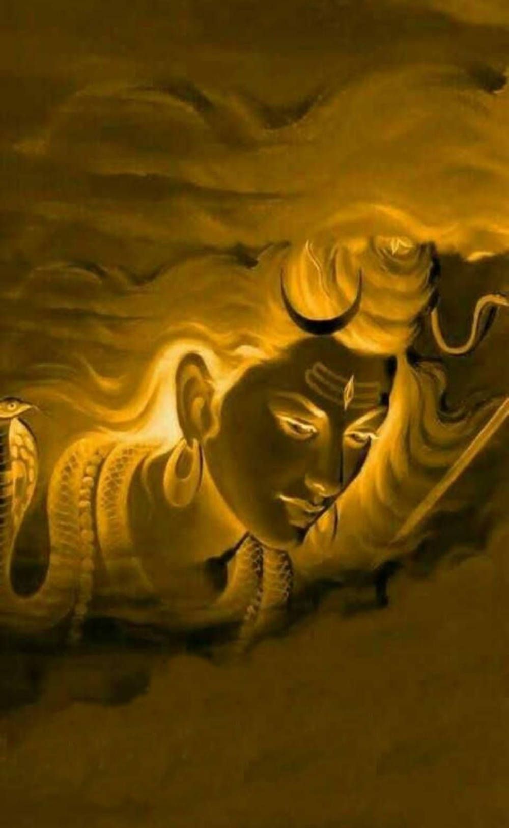 1000x1626 Download Lord Shiva Of Mahakal In Yellow HD Wallpaper