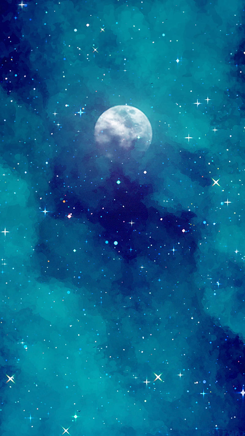 800x1422 Night sky and moon, calm, inspiration, love, moon, nature, night, pastel, sky, HD phone wallpaper