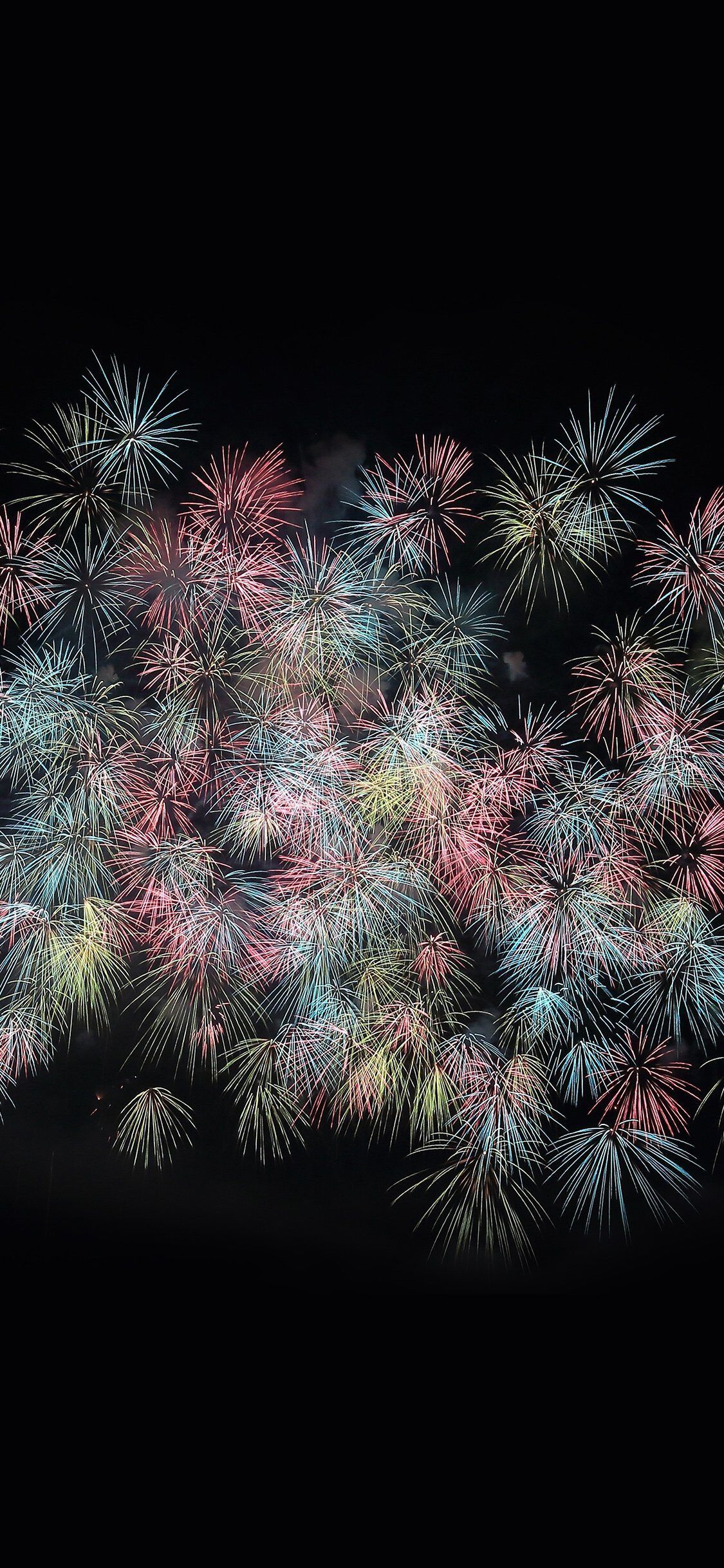 1125x2436 Firework Art Pastel Night Dark iPhone Wallpaper