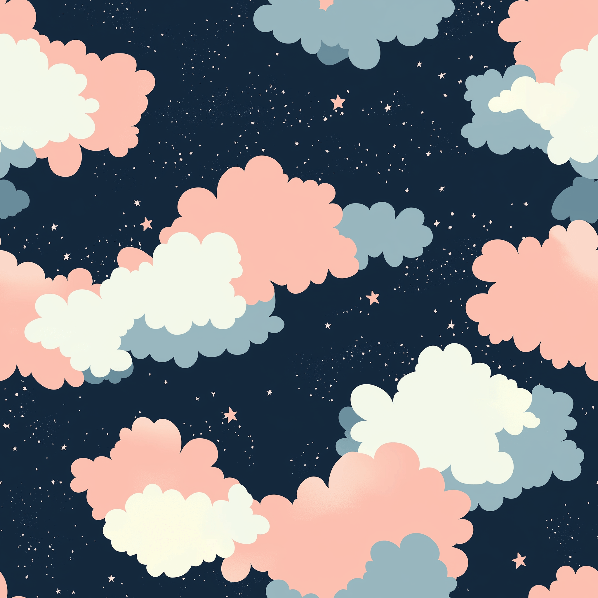2048x2048 Pastel Colors Clouds on Dark Background Wallpaper