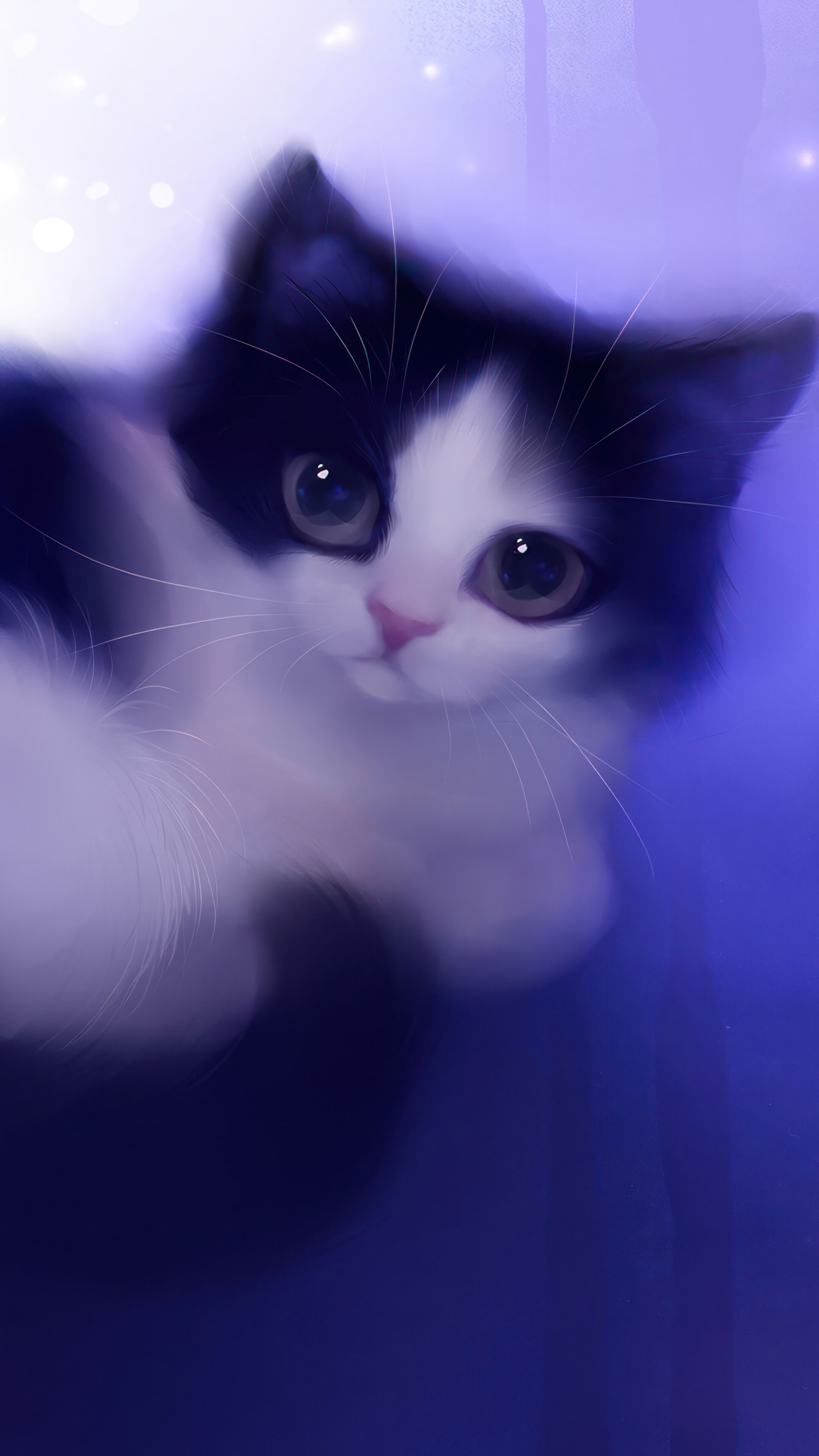 2160x3840 Cute Cat Digital Art 4K Wallpaper iPhone HD Phone i