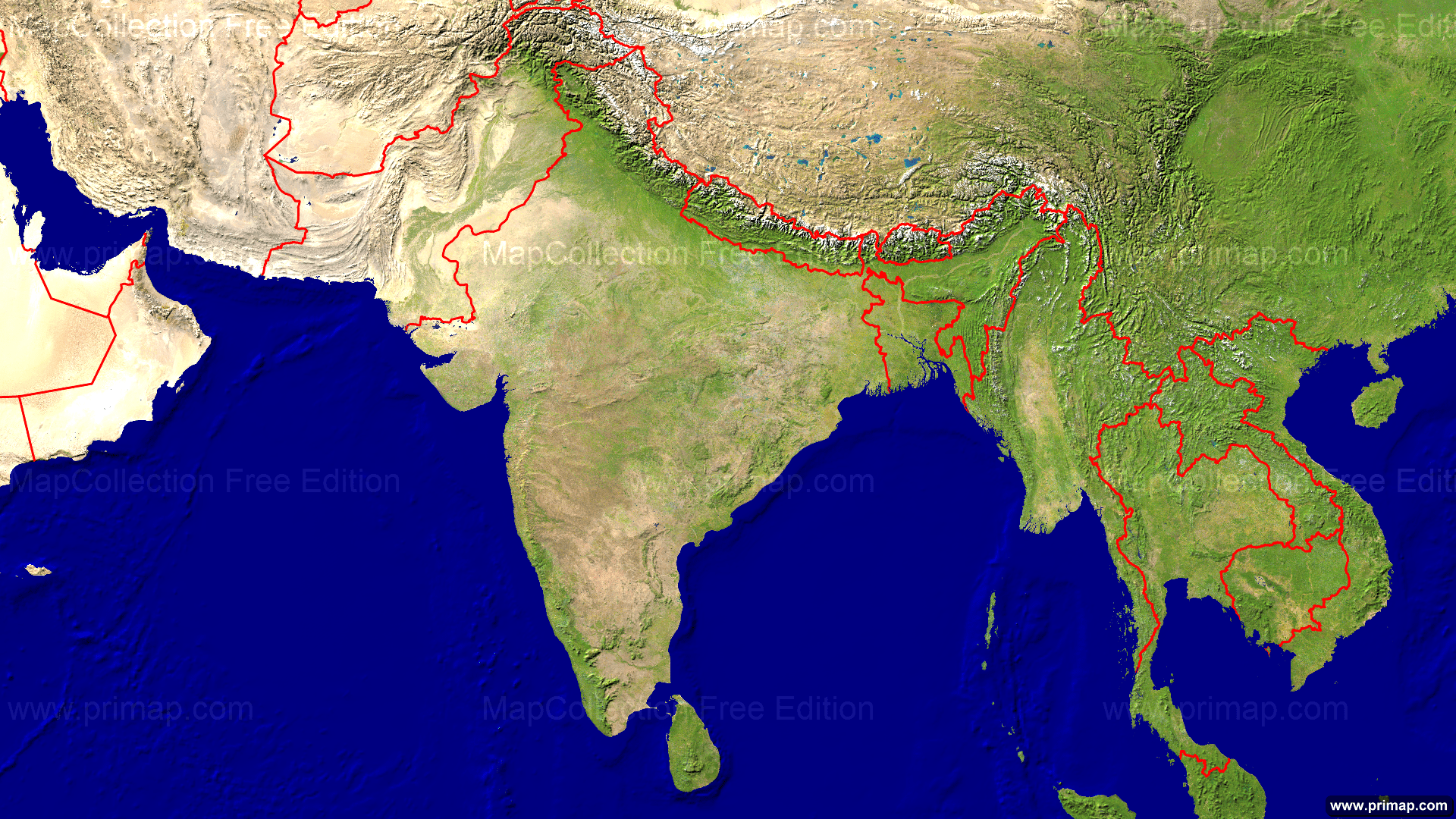 1920x1080 Physical Map Of India Wallpaper