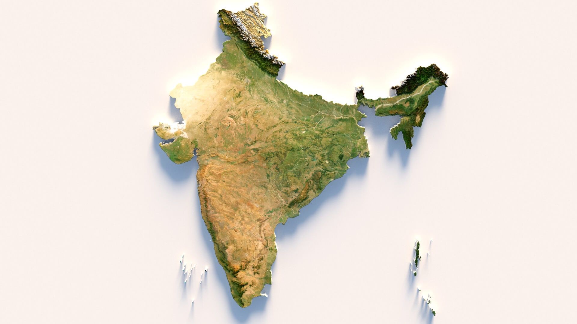 1920x1080 India Terrain Map