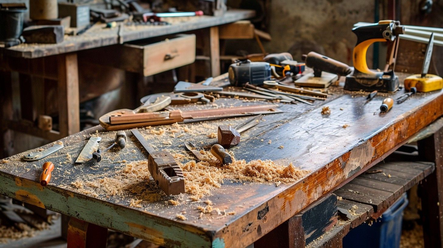 1456x816 Free Carpentry Workshop Chaos Image, Carpentry, Tools
