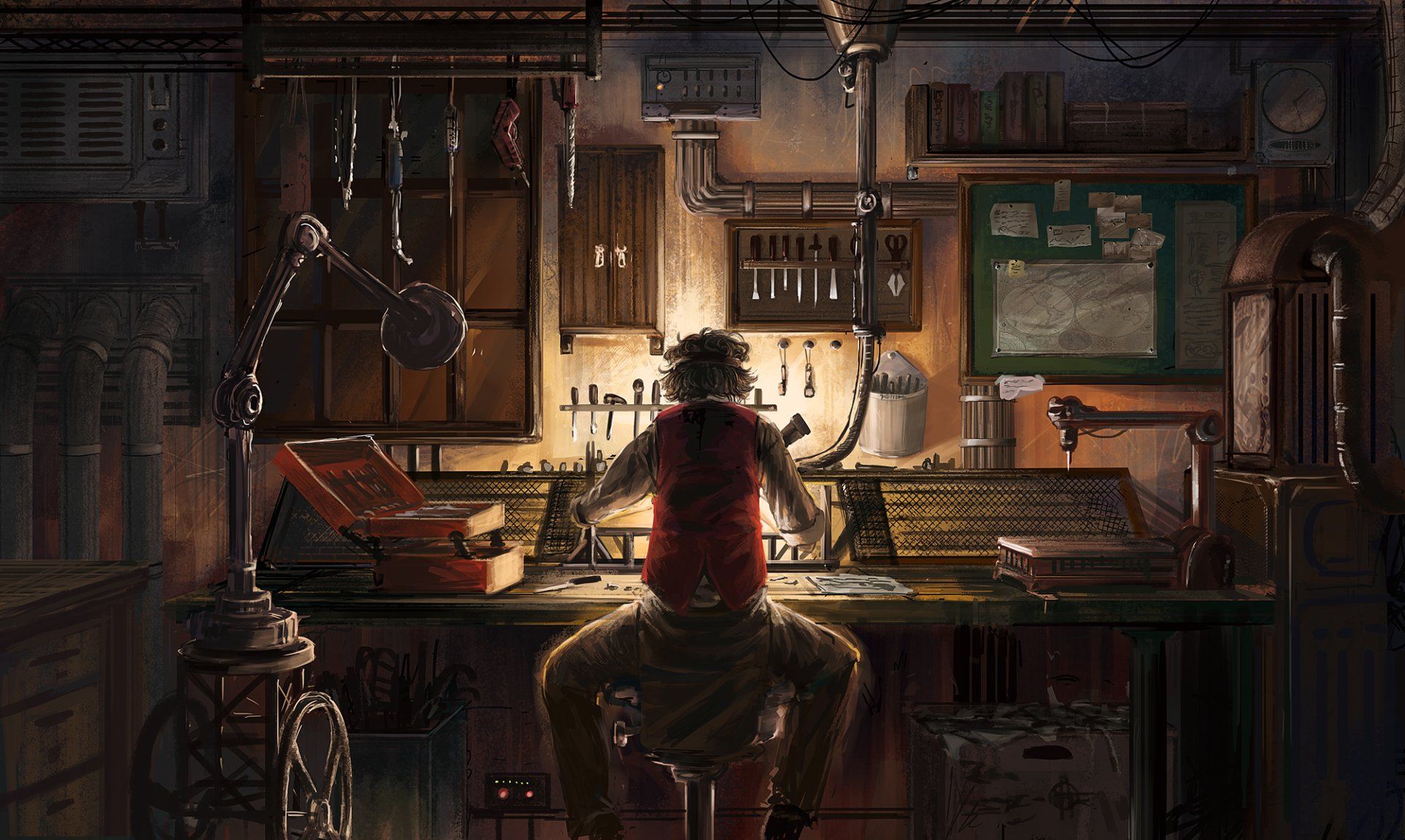 1920x1149 Anime Workshop: A Stunning HD Wallpaper for Your Room Decorx1197