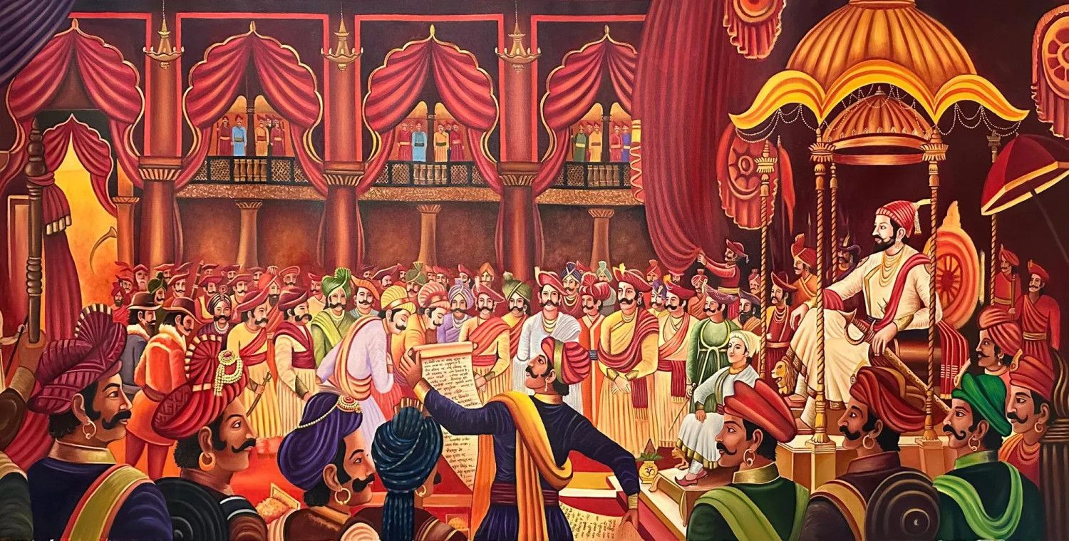 1500x759 Buy Shi Rajyabhishek Sohala (ART 5557 106449) Art Painting X 41in Handmade Painting By Akash Bhisikar. Code:ART 5557 106449