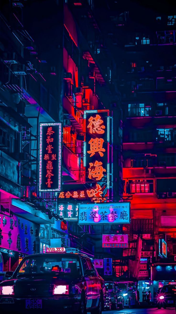 736x1308 Wallpaper neon, city, cars, art, City 4K by ? ???. Download wallpaper neon, city, cars, art for free