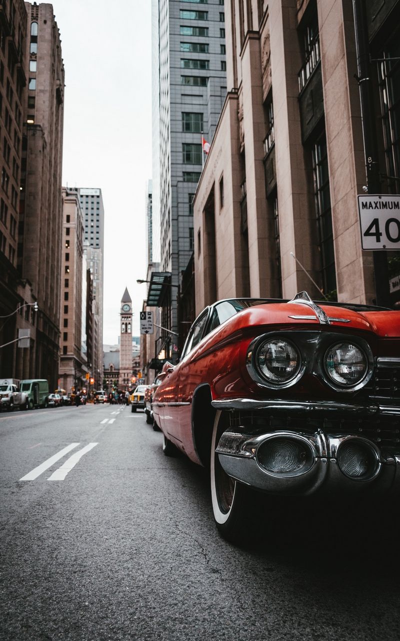 800x1280 Car In City Wallpaper