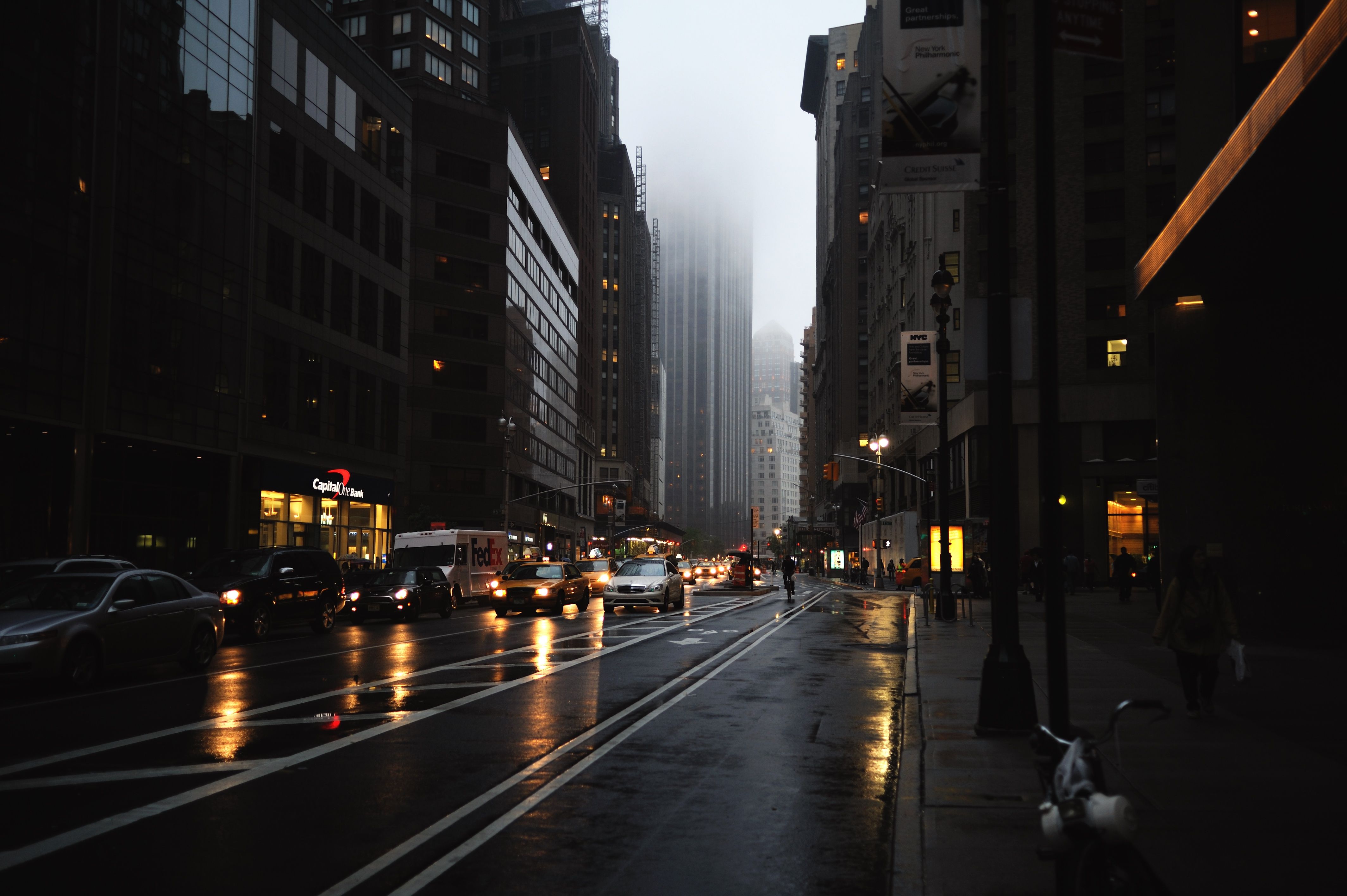 4256x2832 Wallpaper city, cars, New York, buildings, mist for mobile and desktop, section город, resolution 4256x2832