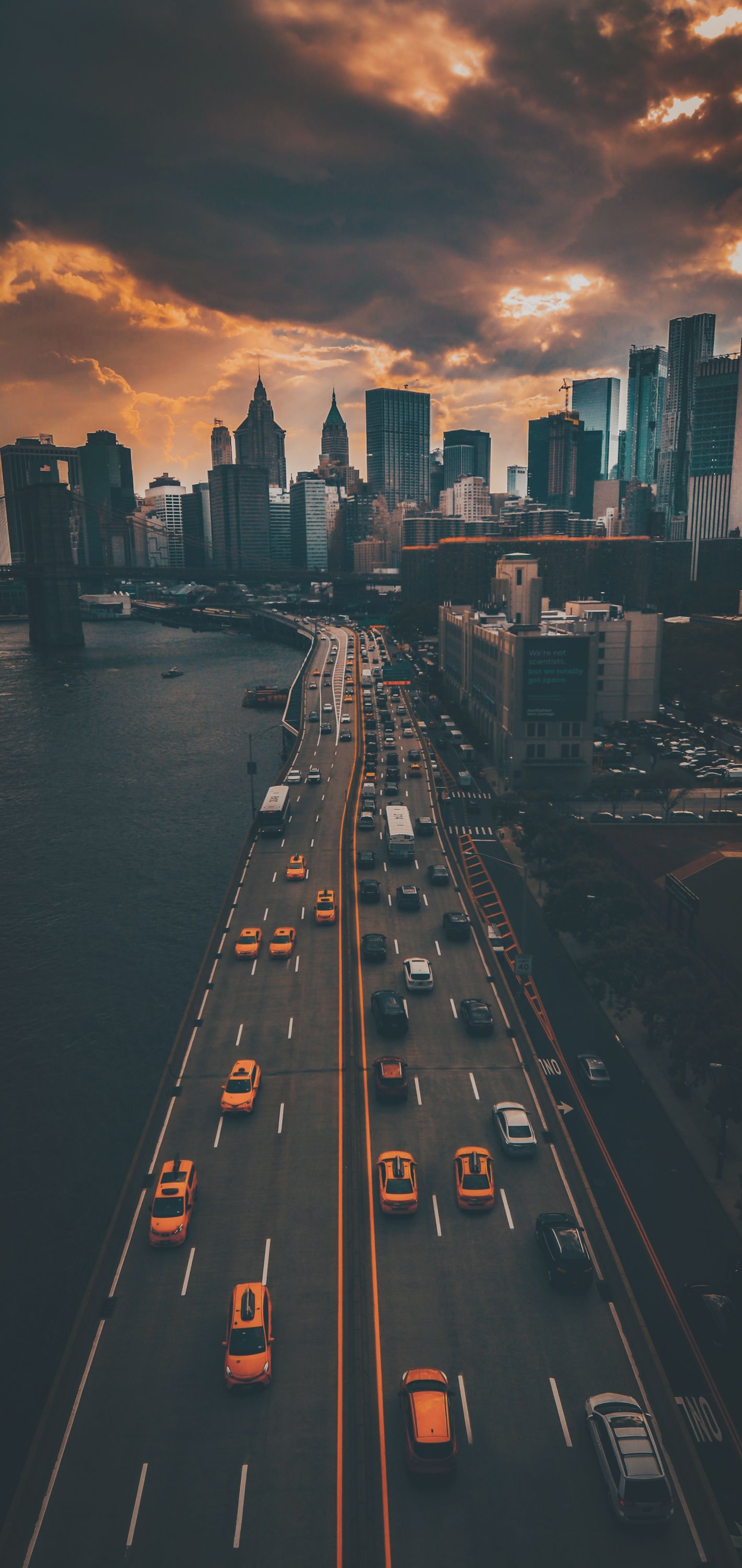 1420x3000 Wallpaper New York City Aesthetic, New York, Building, Cloud, Cars, Background Free Image