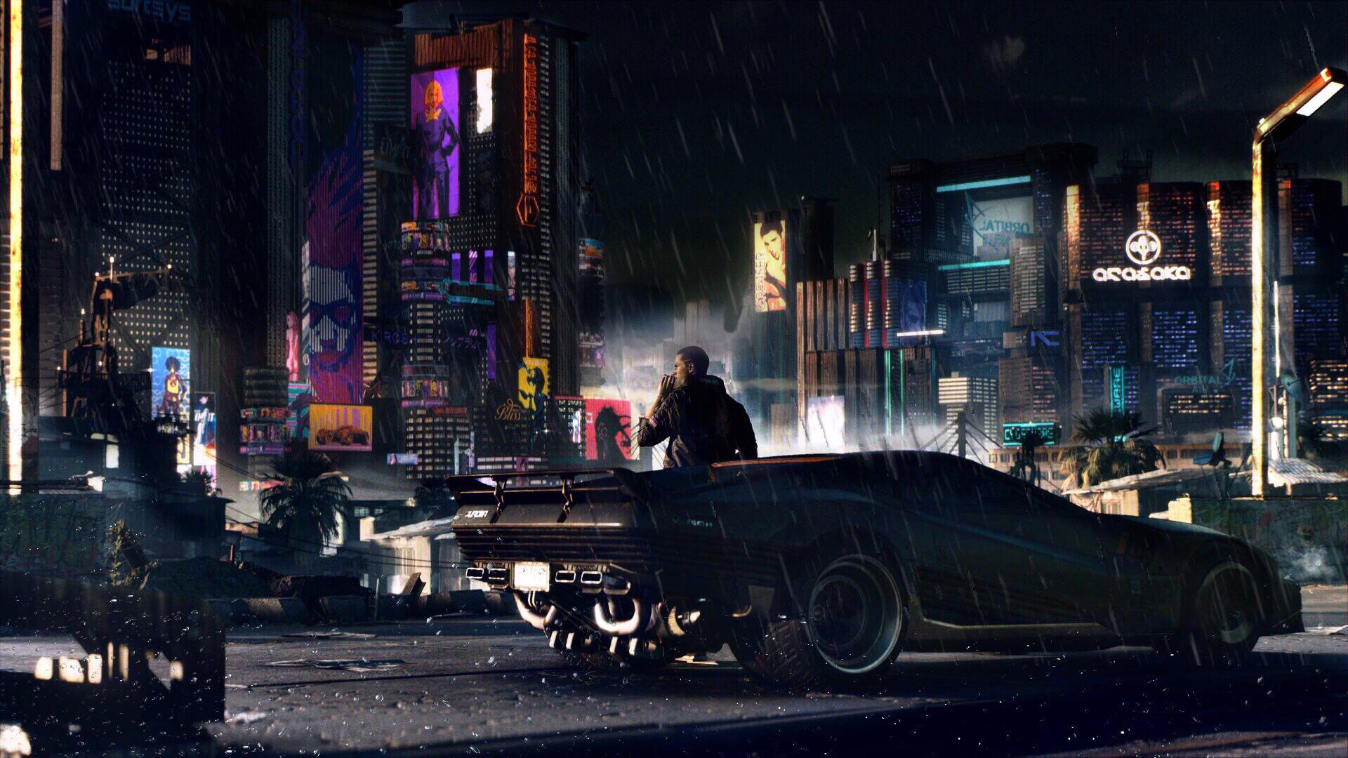 1920x1080 A rainy night in Night City