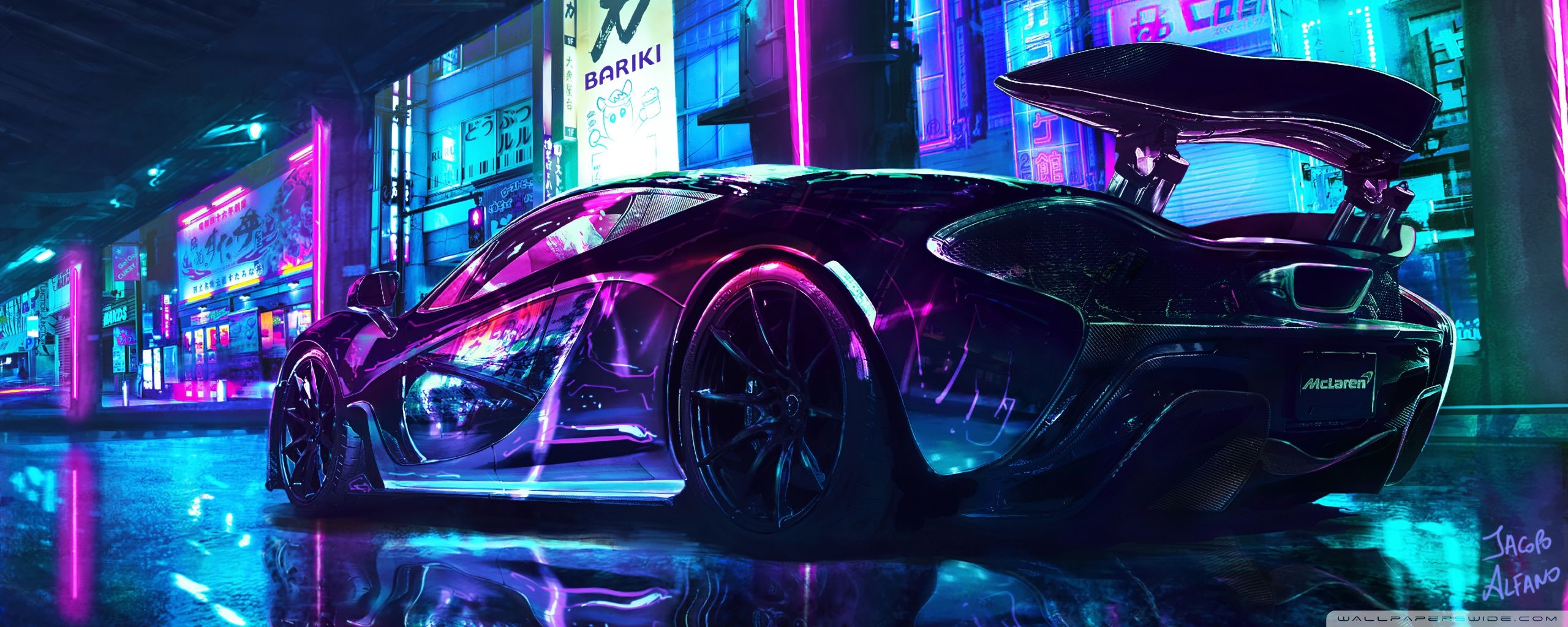 2560x1024 SuperCar Night City 4K UHD Wallpaper for UltraHD Desktop and TV : Widescreen and UltraWide Display : Dual Monitor : Smartphone and Tablet Devices