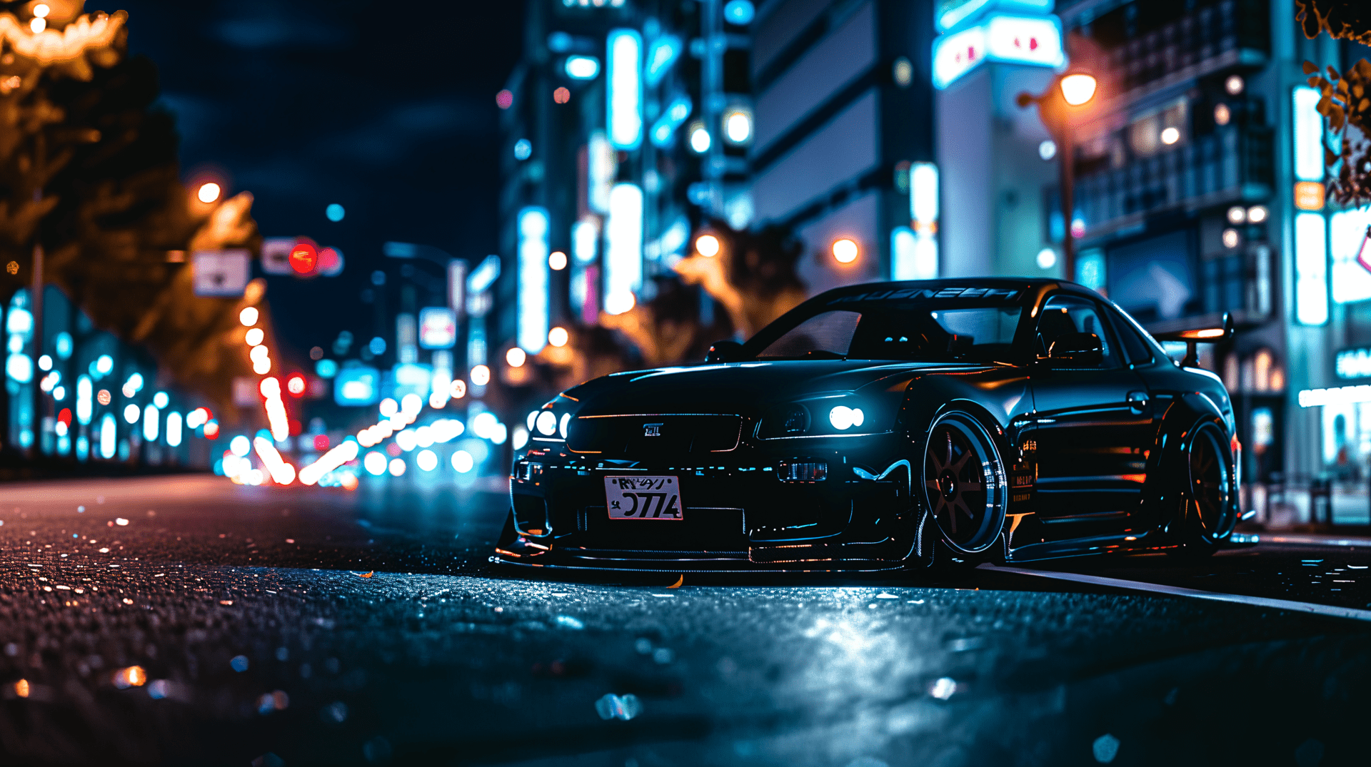 1920x1075 Stunning JDM Vehicle: 4K Ultra HD Night Scene Wallpaper