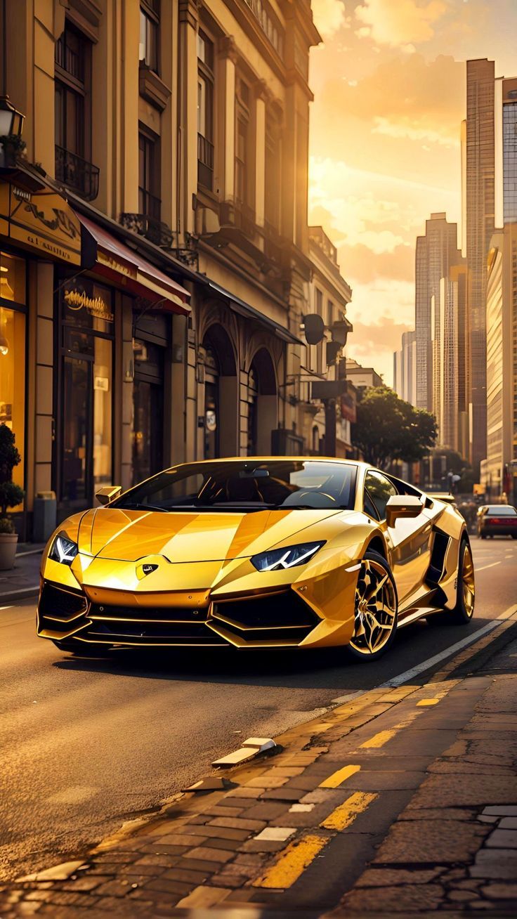 736x1308 Wallpaper car, lamborghini, city, street, yellow, Cars 4K by Sanju Vala. Download wallpaper car, lamborghini, city, street, yellow for free