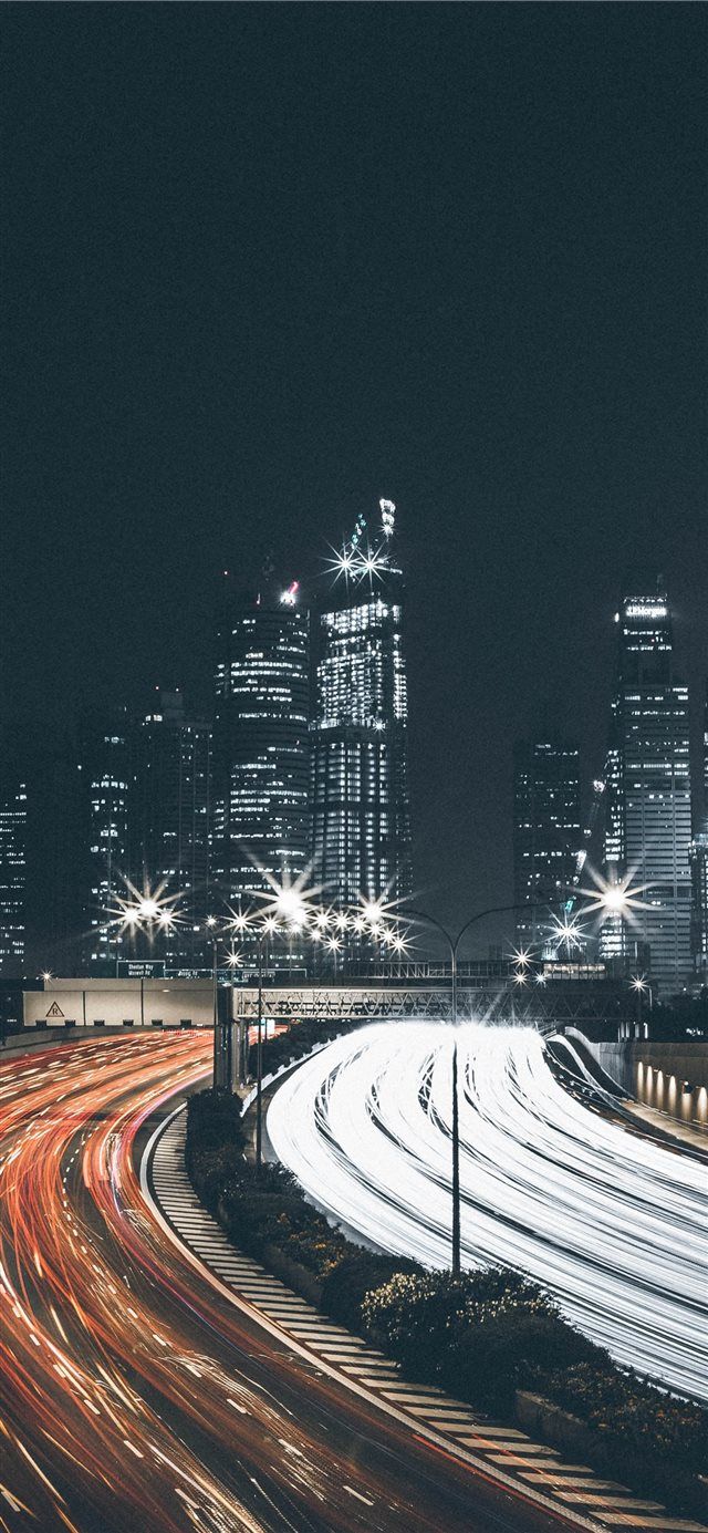 640x1385 timelapse photo of the road with cars iPhone X Wallpaper Free Download